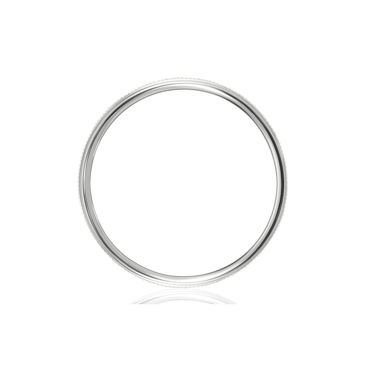 Milgrain Wedding Band Ring 14K White Gold Size 12.5 2mm