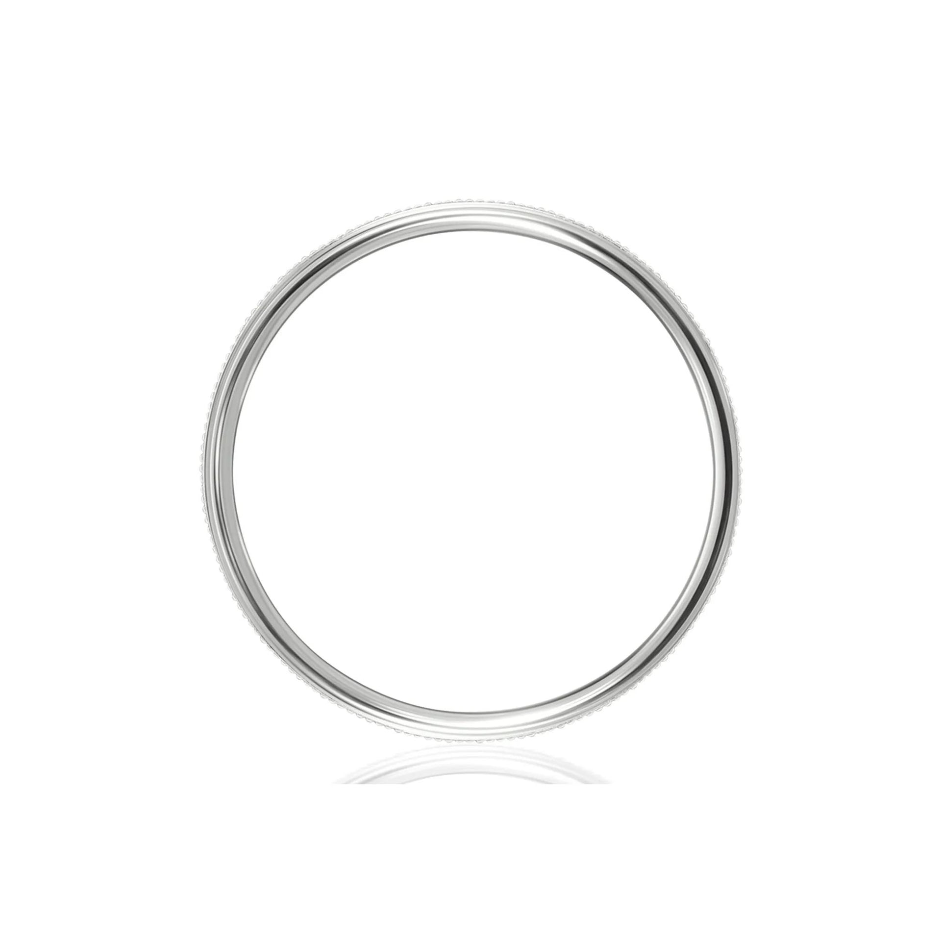 Milgrain Wedding Band Ring 14K White Gold Size 14.5 2mm