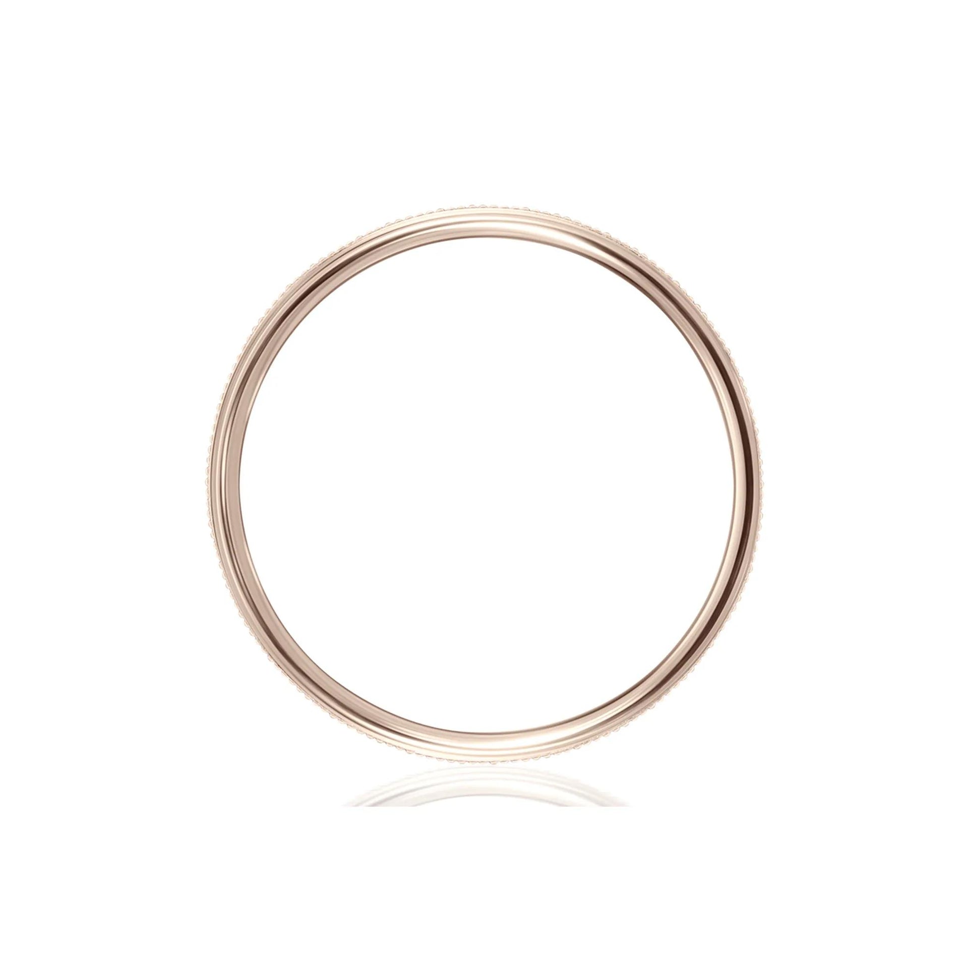 Milgrain Wedding Band Ring 14K Rose Gold Size 14.5 2mm