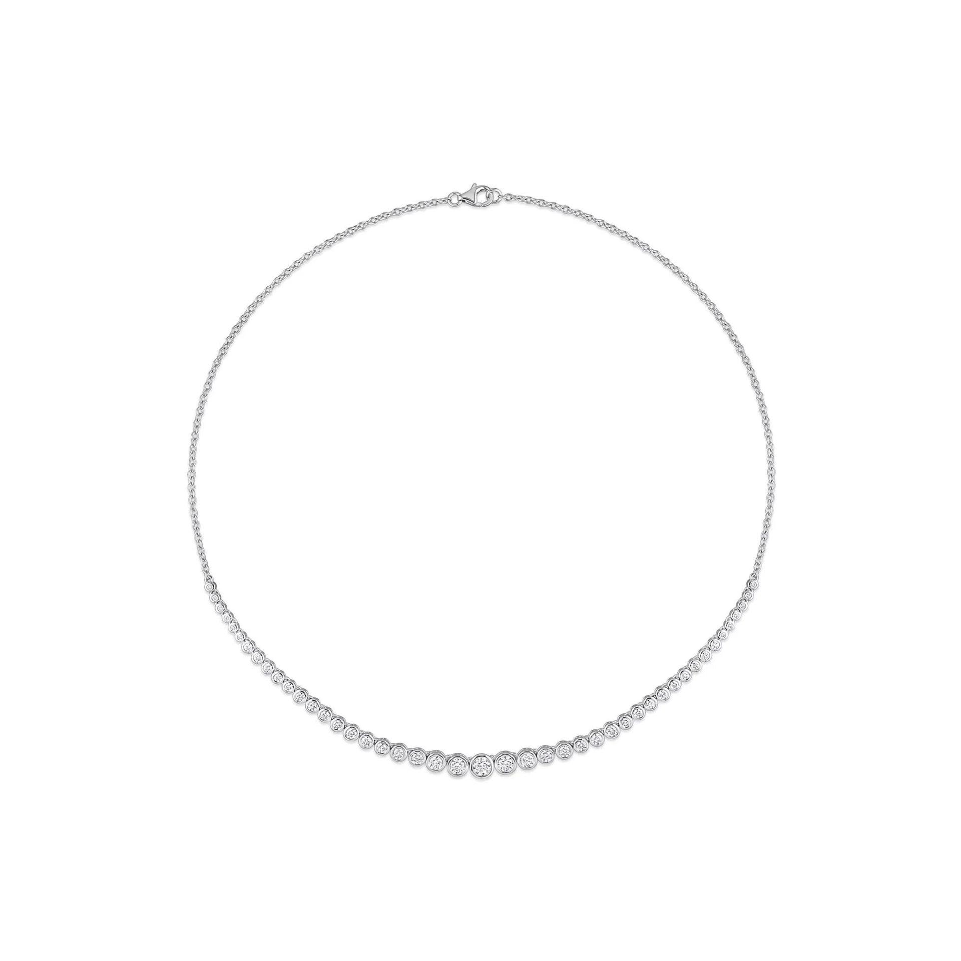 Moissanite Necklace .925 Sterling Silver White Size 17"
