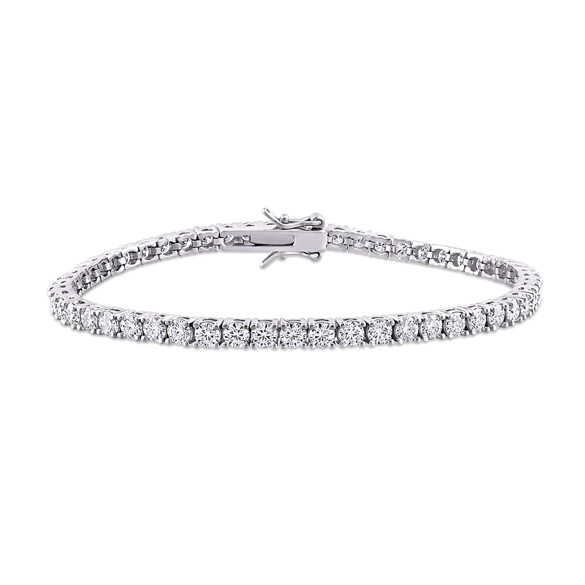 Moissanite Tennis Bracelet .925 Sterling Silver (5/8 CT. Dew) White Size 3.00mm