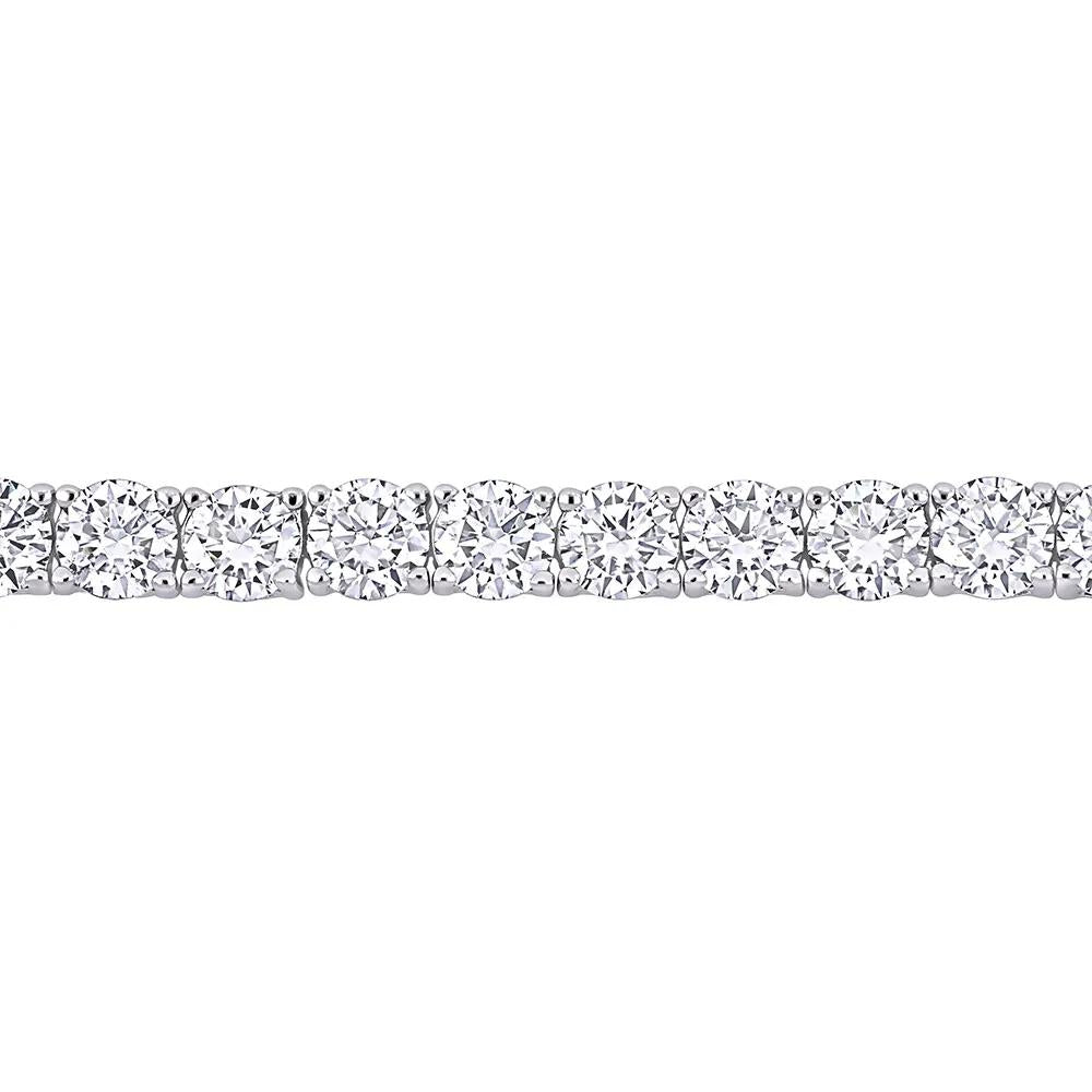 Moissanite Tennis Bracelet .925 Sterling Silver (9 1/2 CT. Dew) White Size 4.00mm