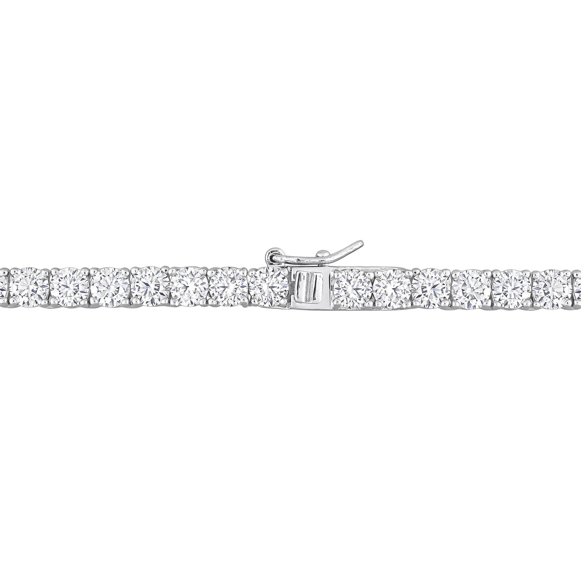 Moissanite Tennis Necklace .925 Sterling Silver (26 1/2 CT. Dew) White Size 17"