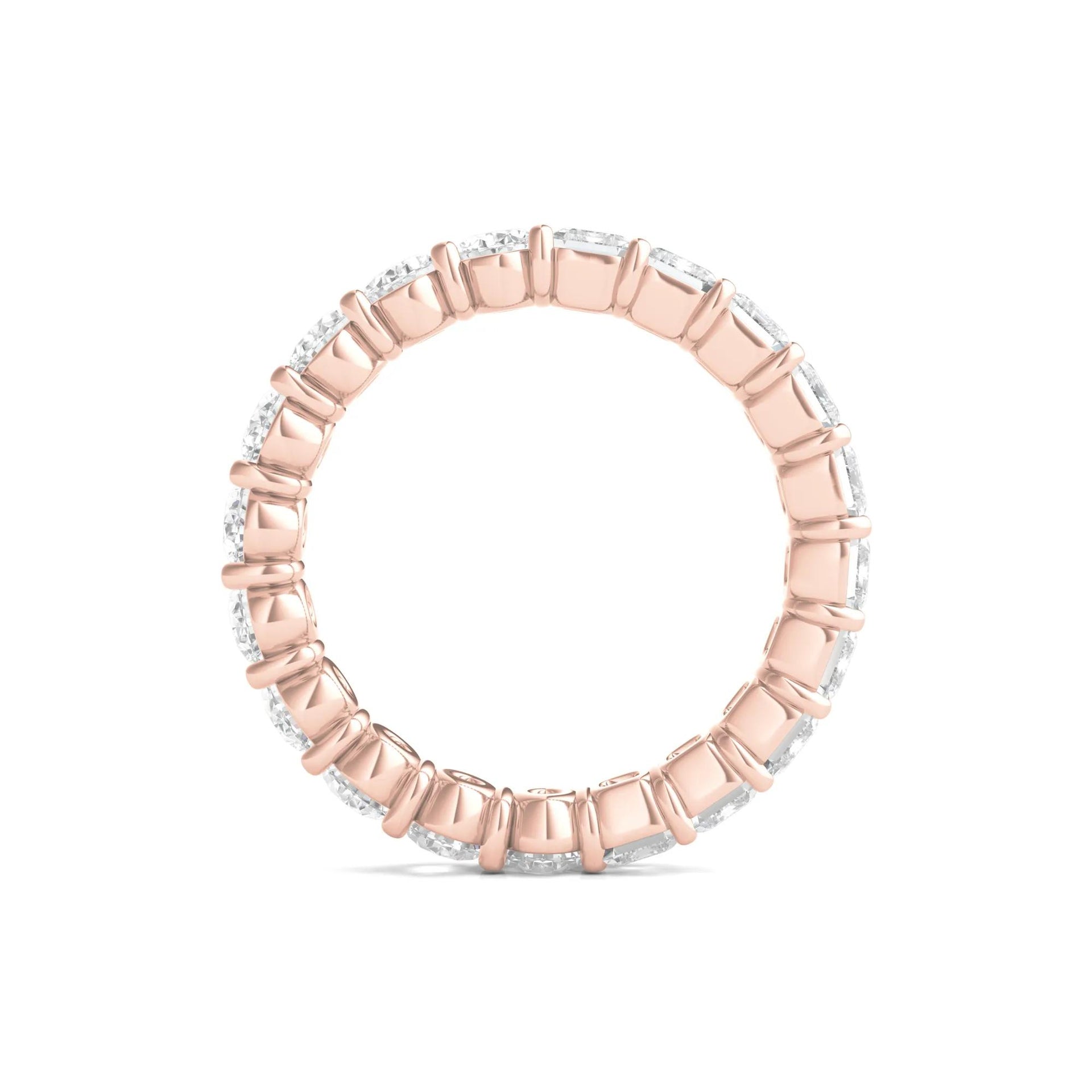 4 CT. Tw. Oval and Emerald-Cut Lab Grown Diamond Eternity Band Ring 14K Rose Gold Size 4