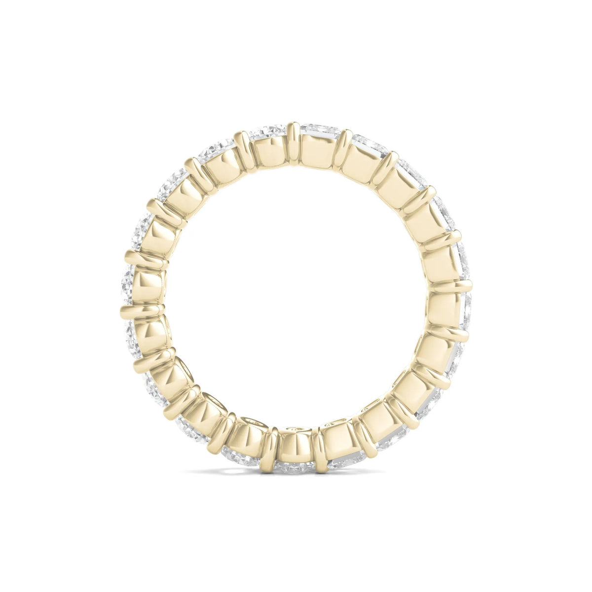 4 CT. Tw. Oval and Emerald-Cut Lab Grown Diamond Eternity Band Ring 14K Yellow Gold Size 4