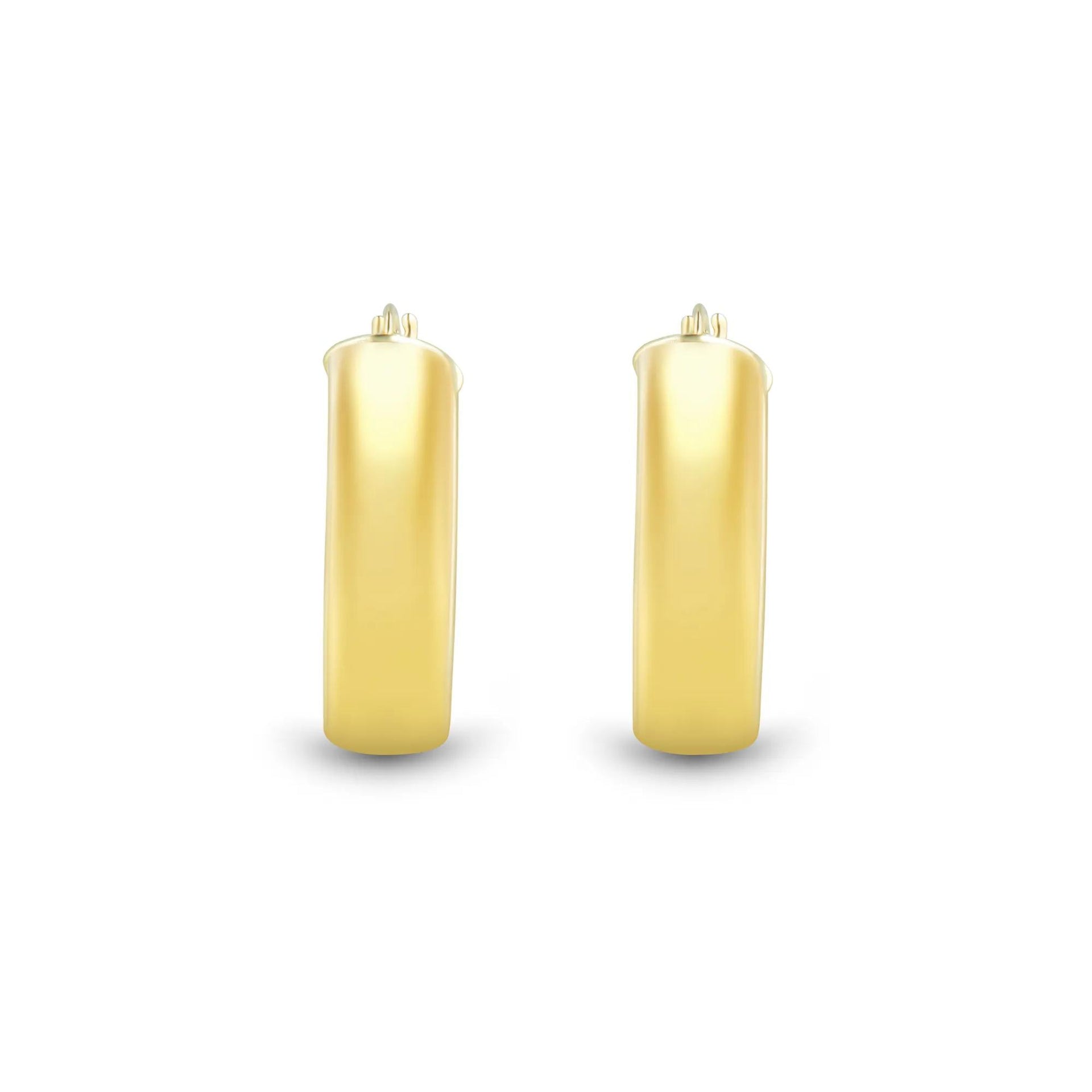Oval Hoops 14K Yellow Gold Earring Size 19.00mm