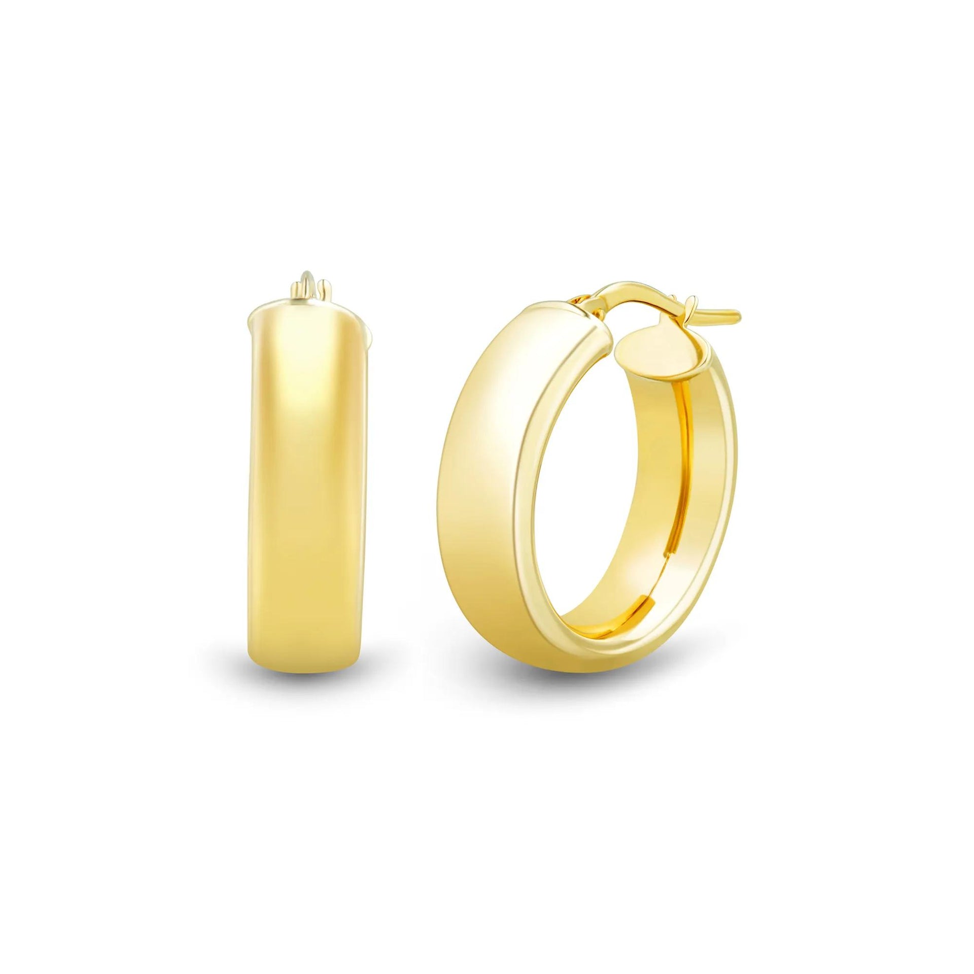 Oval Hoops 14K Yellow Gold Earring Size 19.00mm