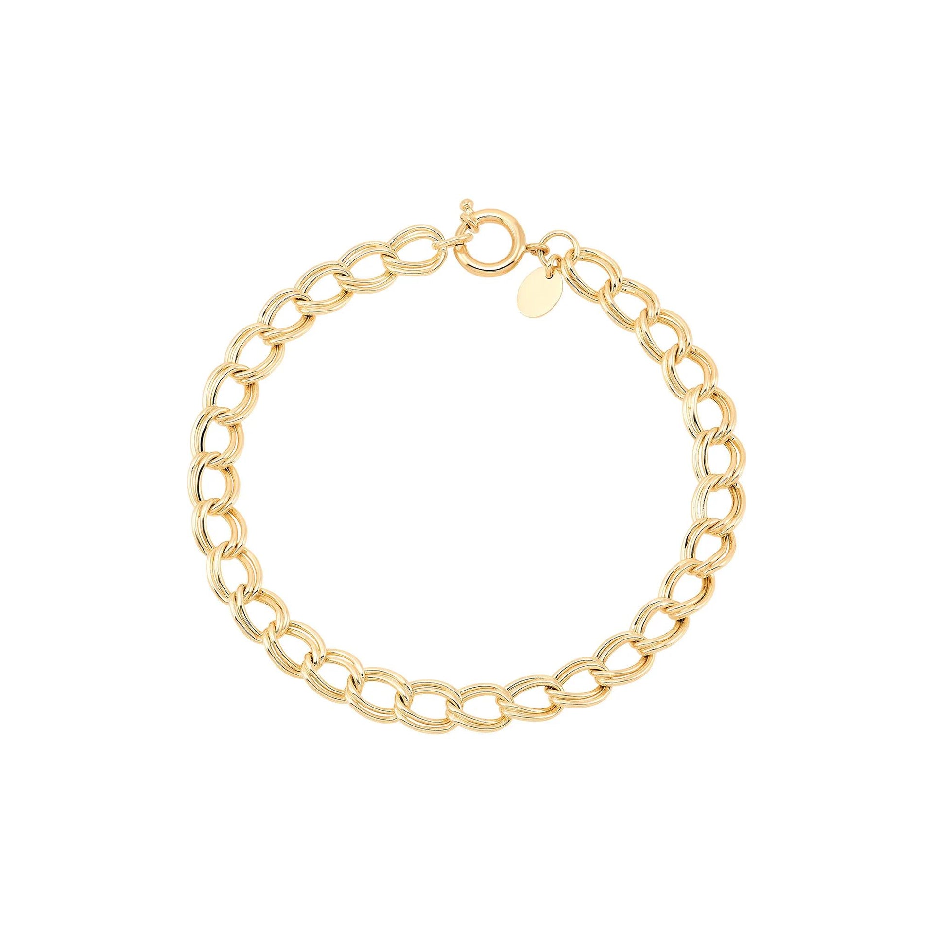 Oval Link Chain Bracelet 10K Yellow Gold Size 7.5"