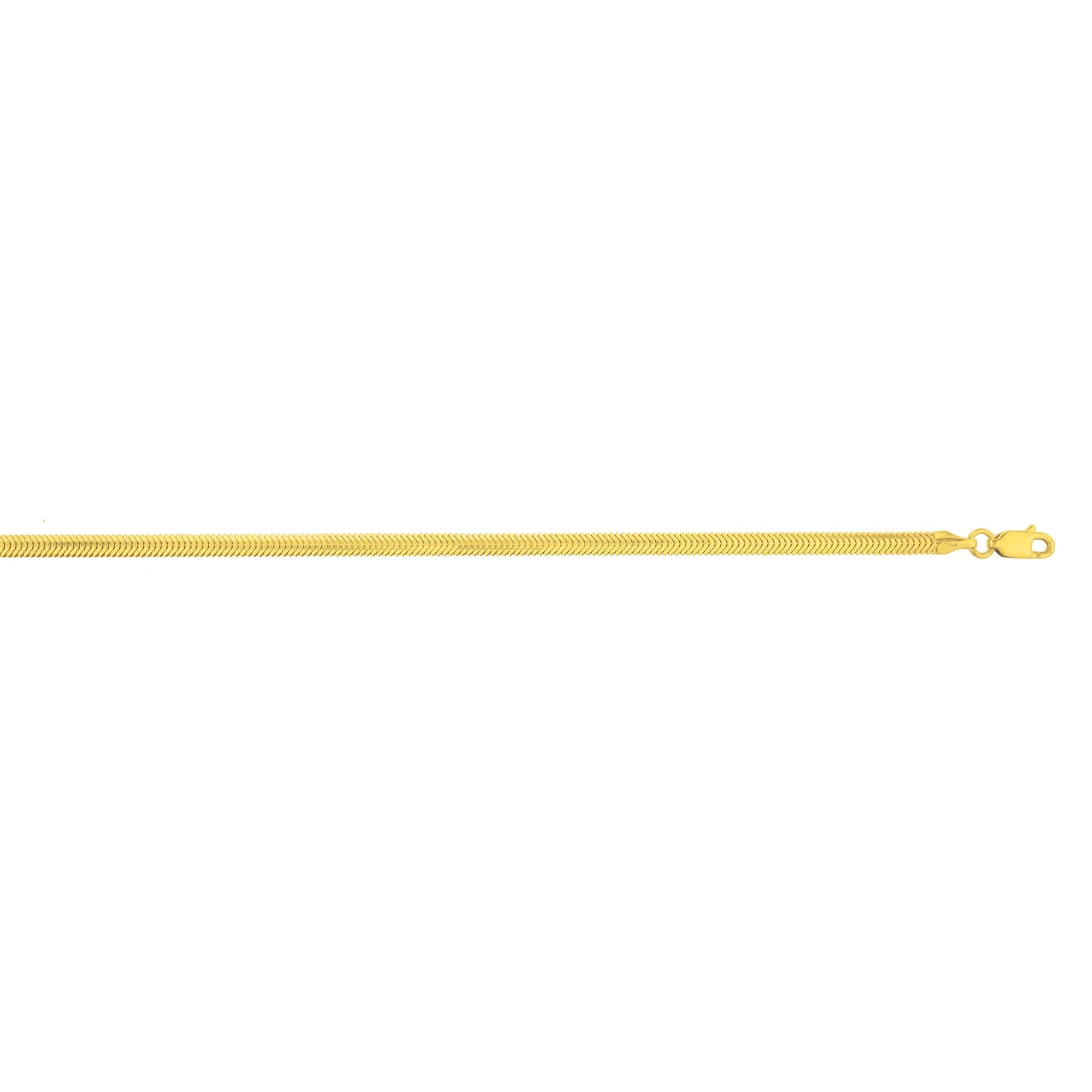 Oval Snake Chain 14K Yellow Gold Necklace Size 18"