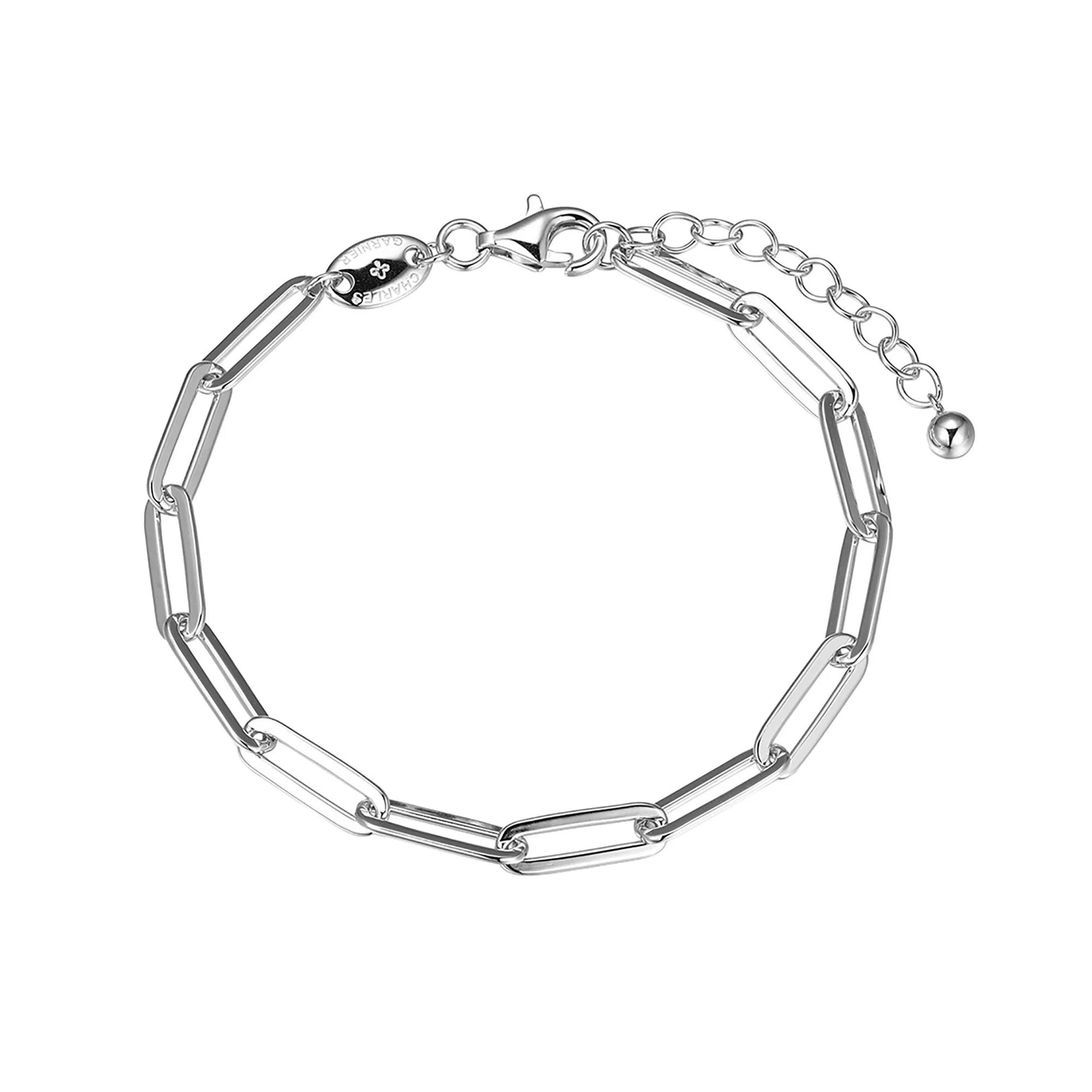 Paperclip Chain Bracelet .925 Sterling Silver 8" White Size 4.50mm