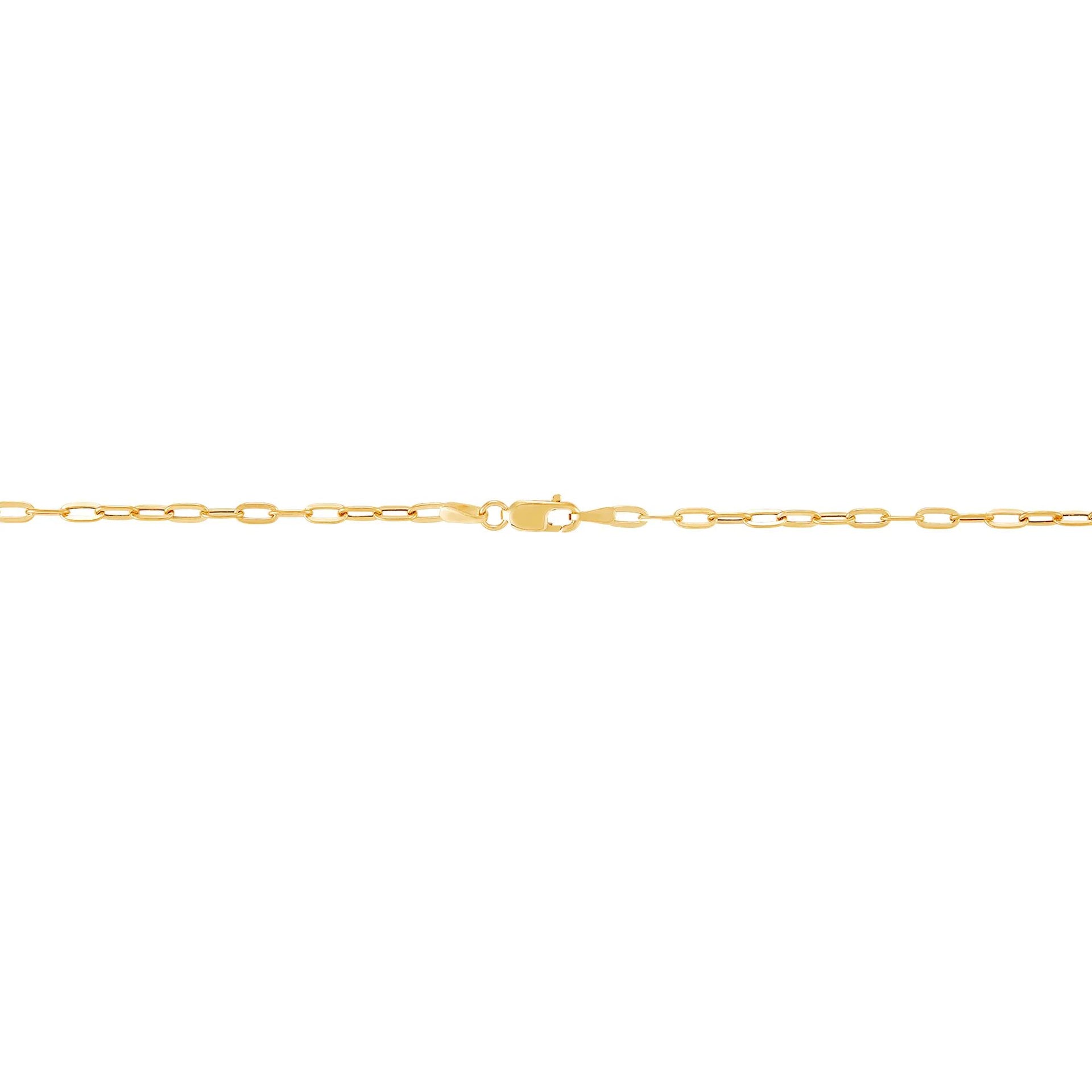 Paperclip Chain Necklace 10K Yellow Gold Size 18"