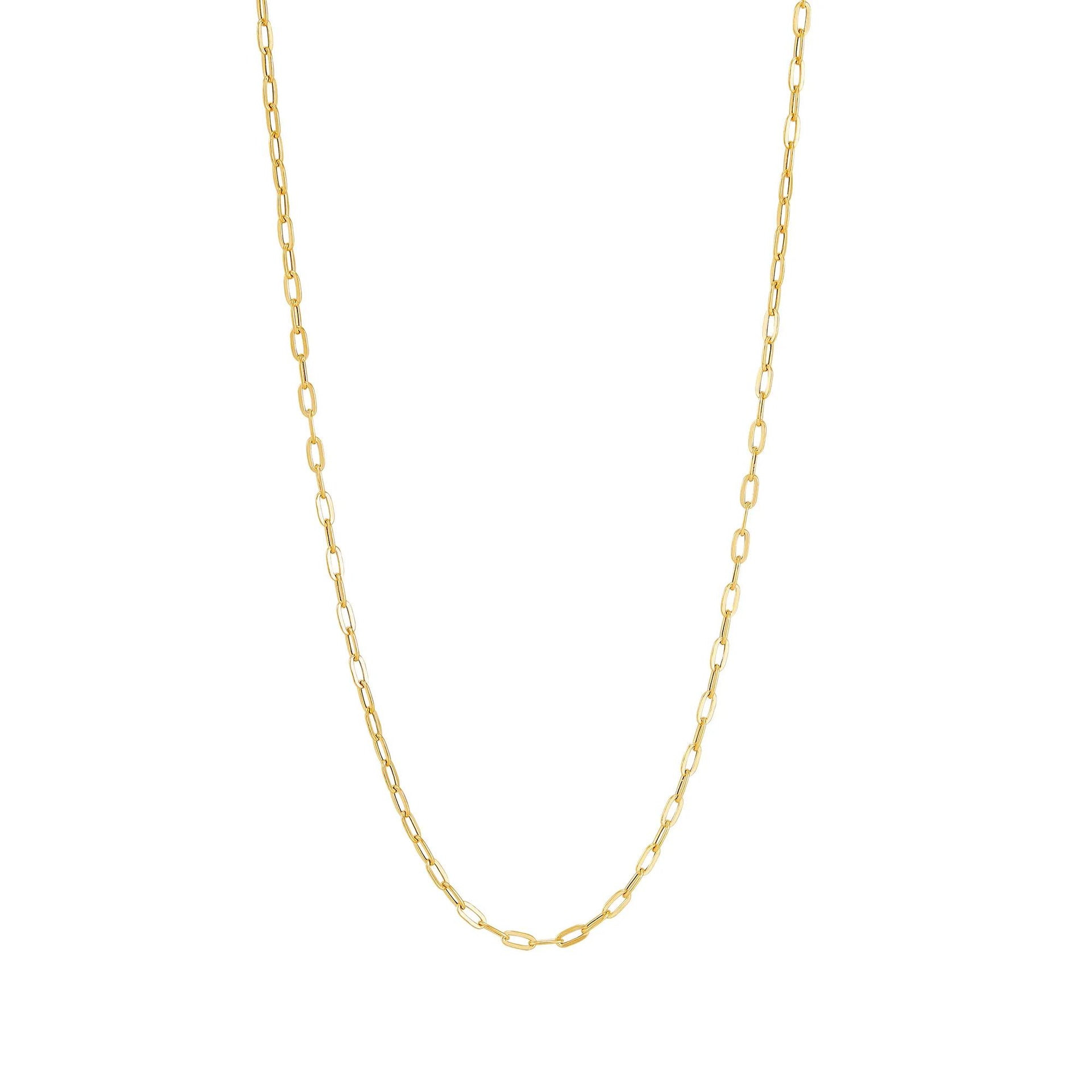 Paperclip Chain Necklace 10K Yellow Gold Size 18"