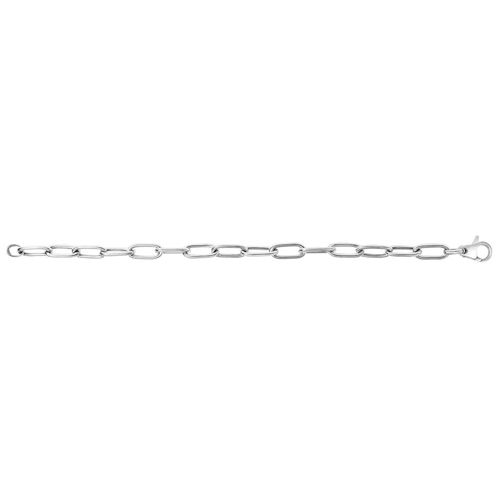 Paperclip Chain Necklace .925 Sterling Silver Gray Size 18"