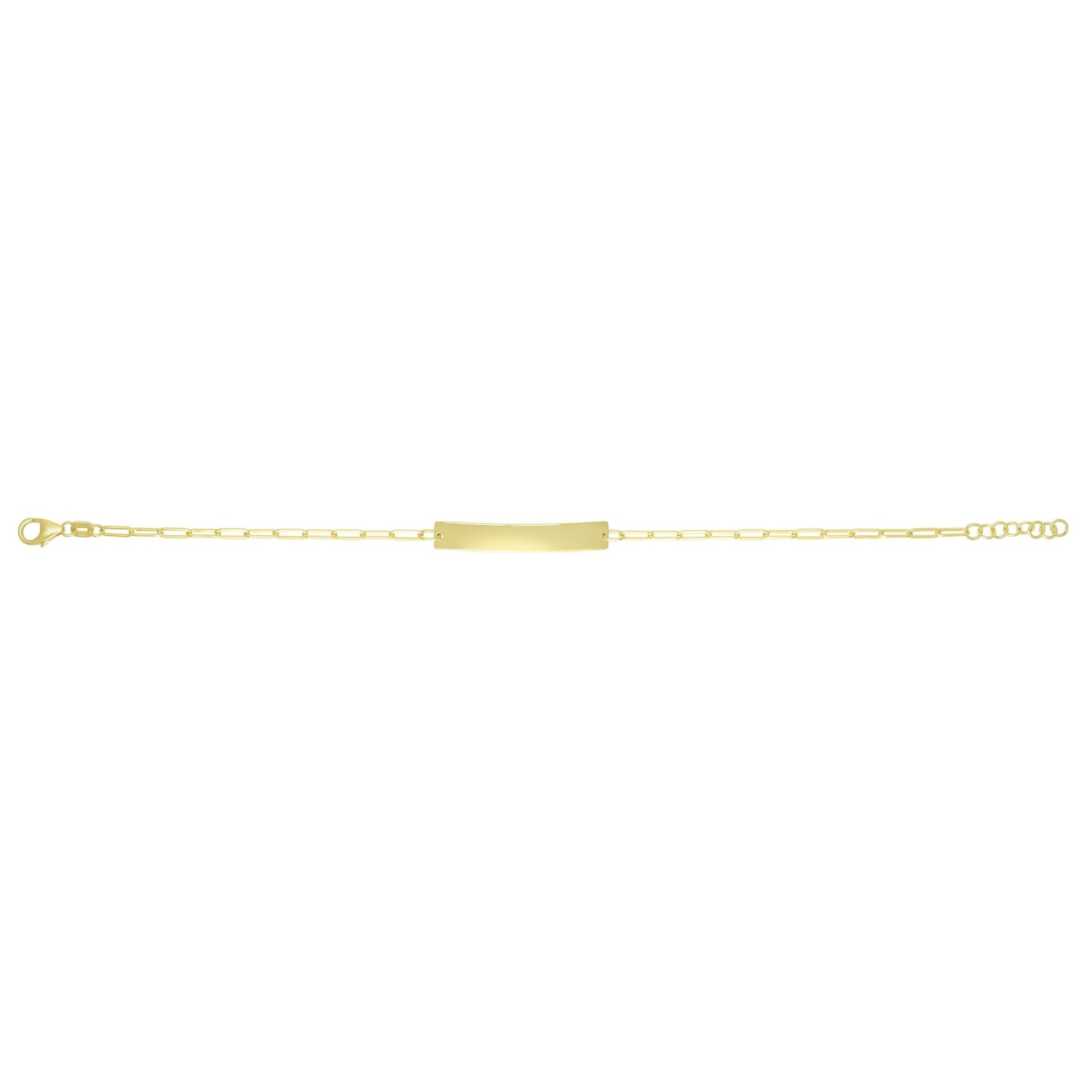 Paperclip Id Bracelet 14K Yellow Gold Size 5.00mm