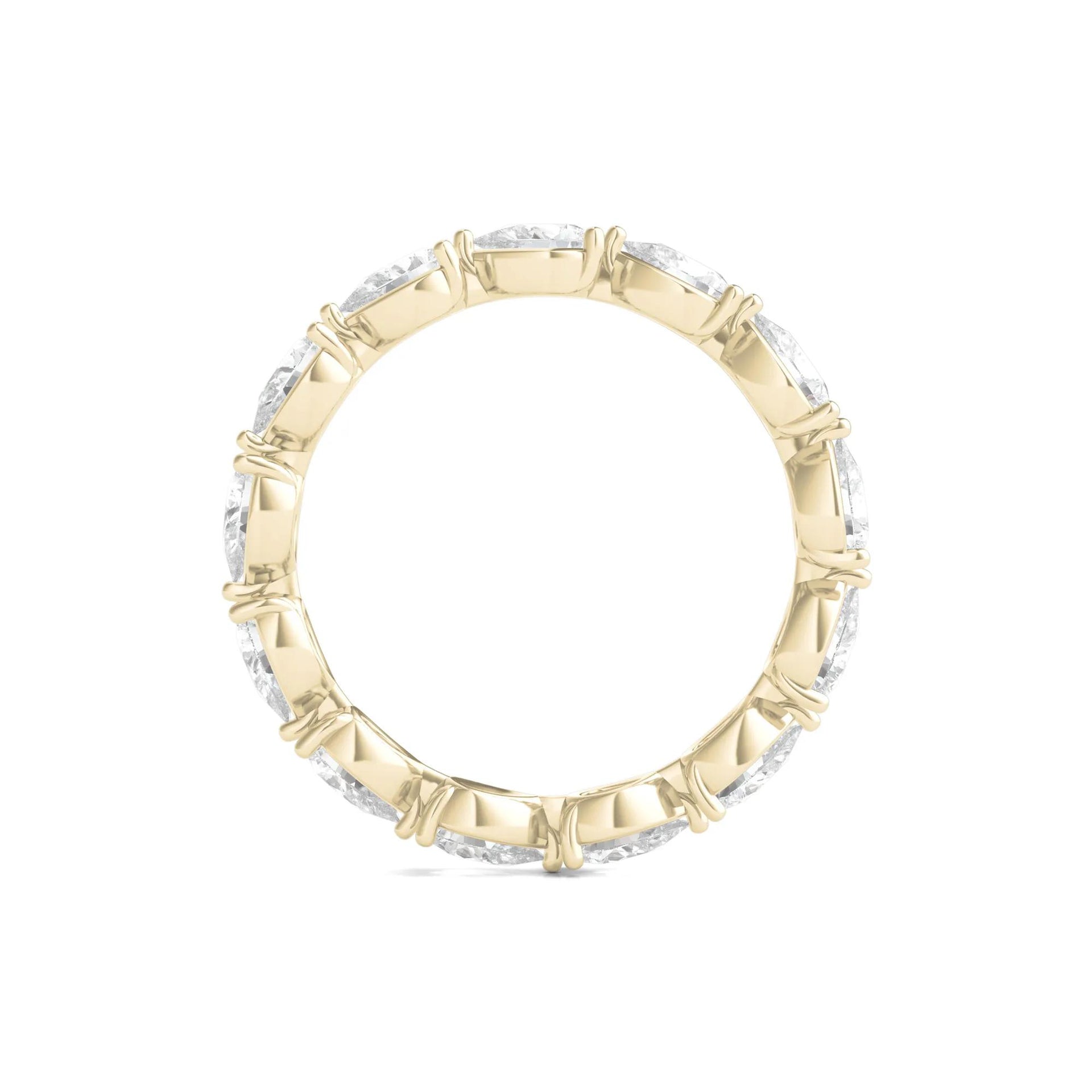 2 CT. Tw. Pear-Cut Lab Grown Diamond Eternity Band Ring 14K Yellow Gold Size 8.5