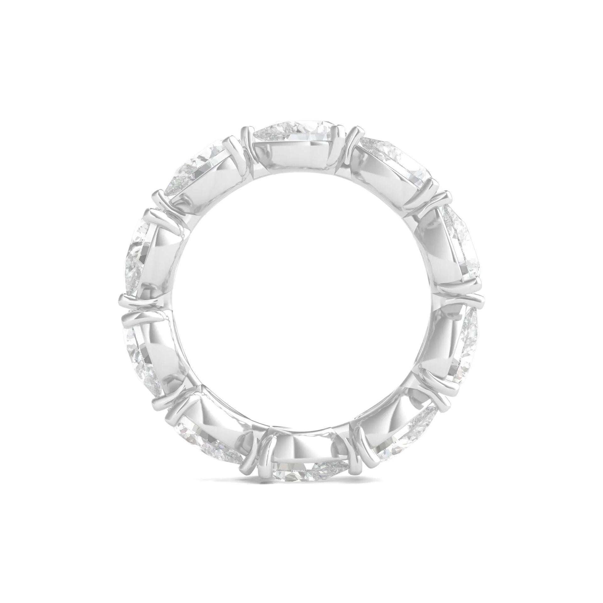 5 CT. Tw. Pear-Cut Lab Grown Diamond Eternity Band Ring 14K White Gold Size 9