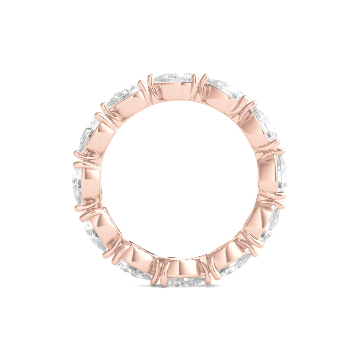 3 CT. Tw. Pear-Cut Lab Grown Diamond Eternity Band Ring 14K Rose Gold Size 5