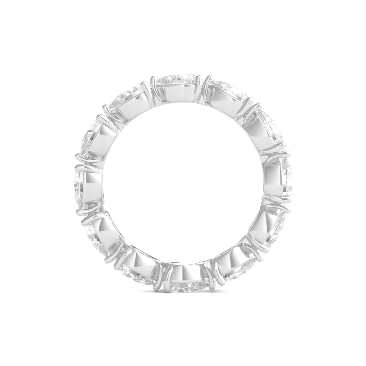 3 CT. Tw. Pear-Cut Lab Grown Diamond Eternity Band Ring Platinum White Size 6.5
