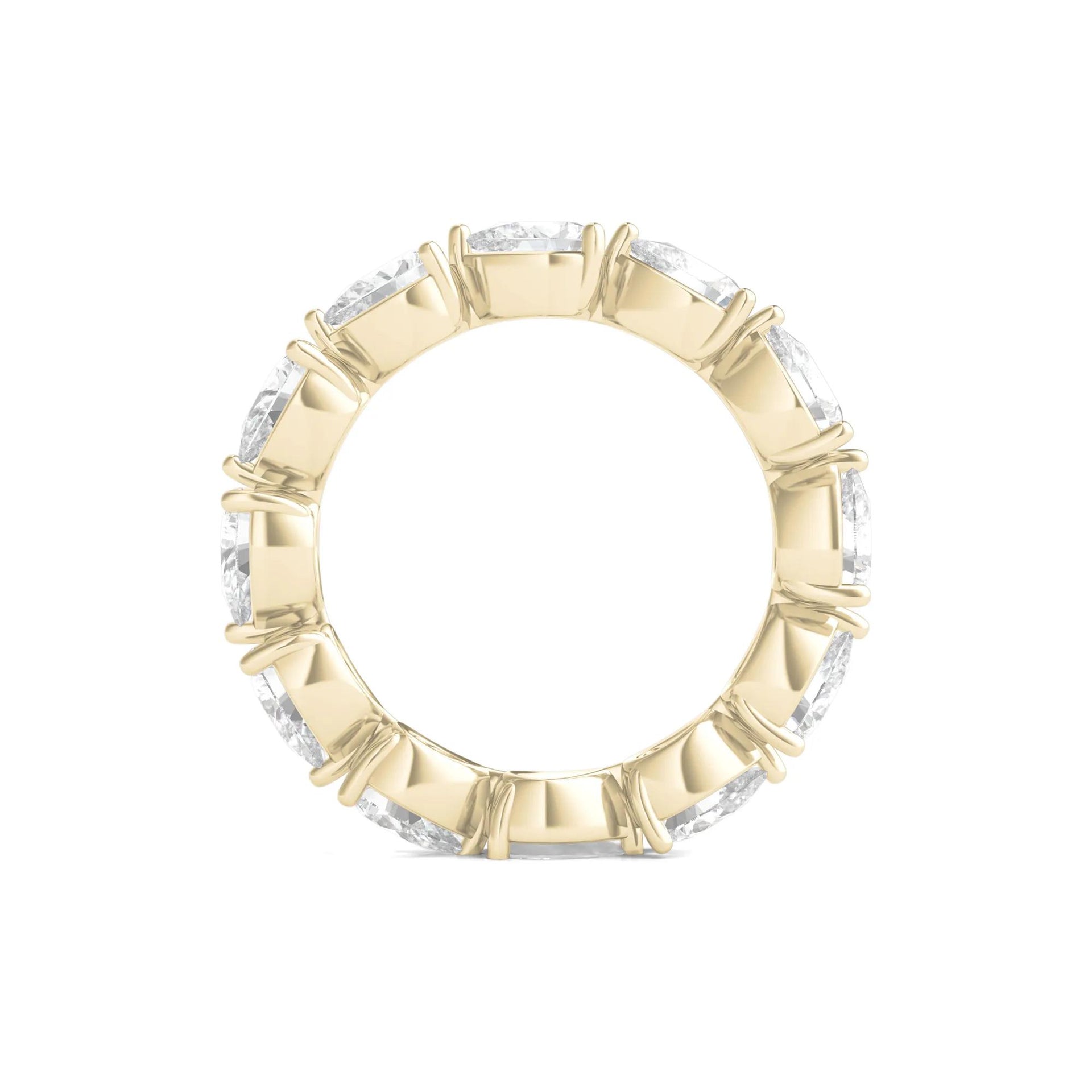 4 CT. Tw. Pear-Cut Lab Grown Diamond Eternity Band Ring 14K Yellow Gold Size 5
