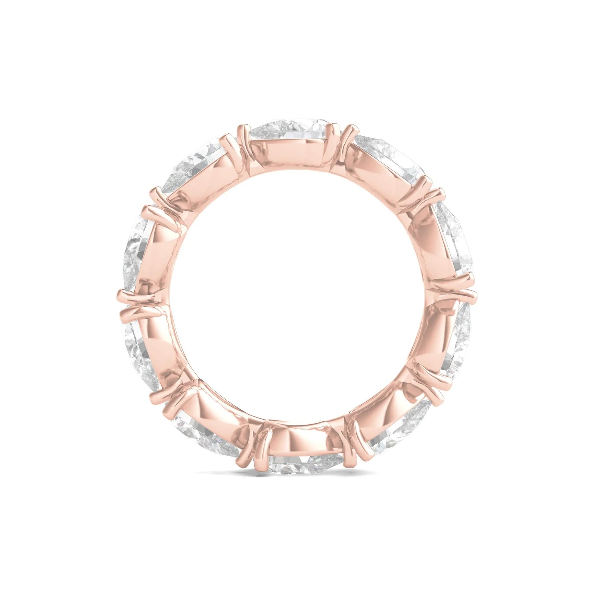 5 CT. Tw. Pear-Cut Lab Grown Diamond Eternity Band Ring 14K Rose Gold Size 7.5