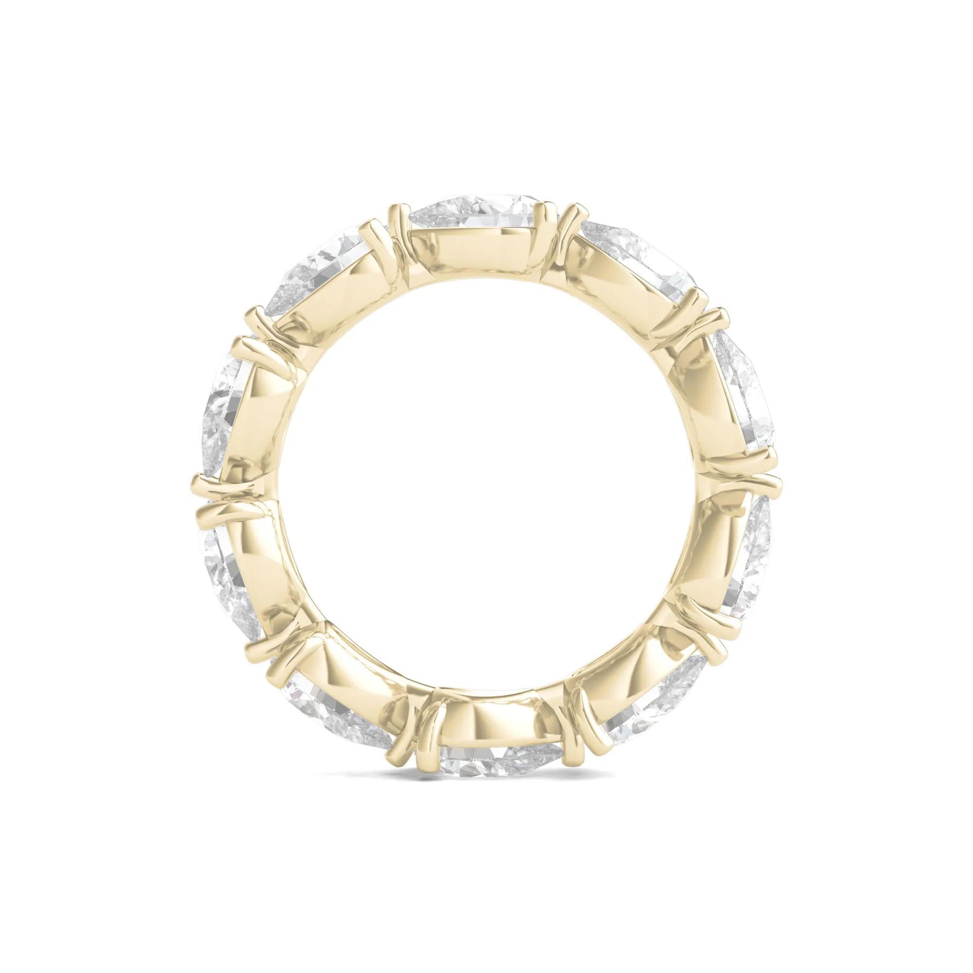 Pear-Cut Lab Grown Diamond Eternity Band Ring 14K Yellow Gold (5 CT. Wt.) Size 6