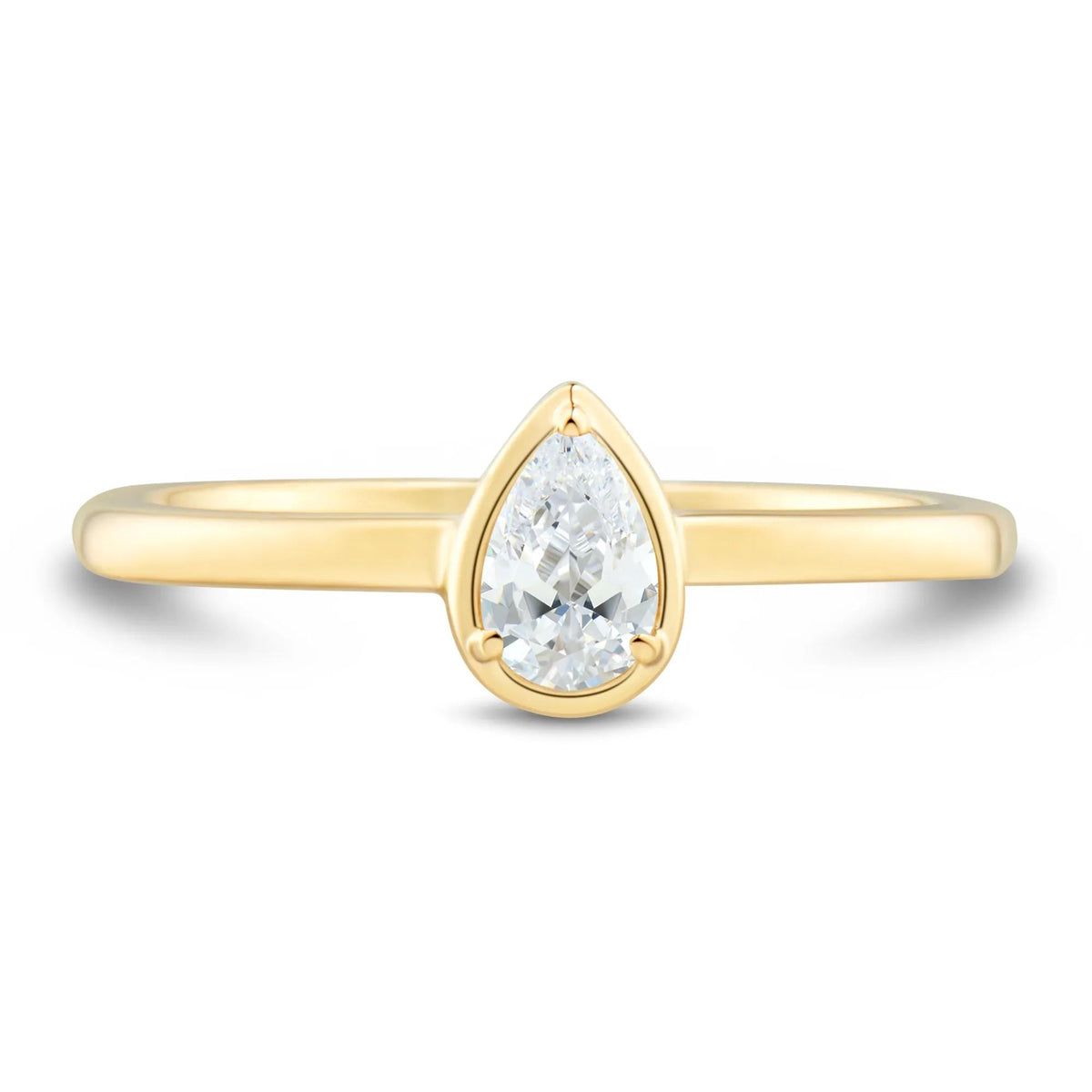 1/3 CT. Tw. Pear-Shaped Diamond Engagement Ring 14K Yellow Gold Size 7 1mm