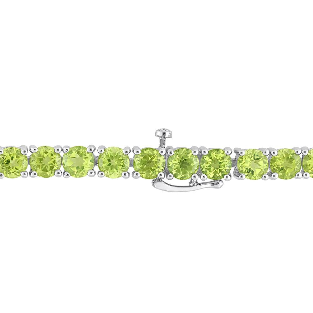 Peridot Bracelet .925 Sterling Silver White Size 5.40mm