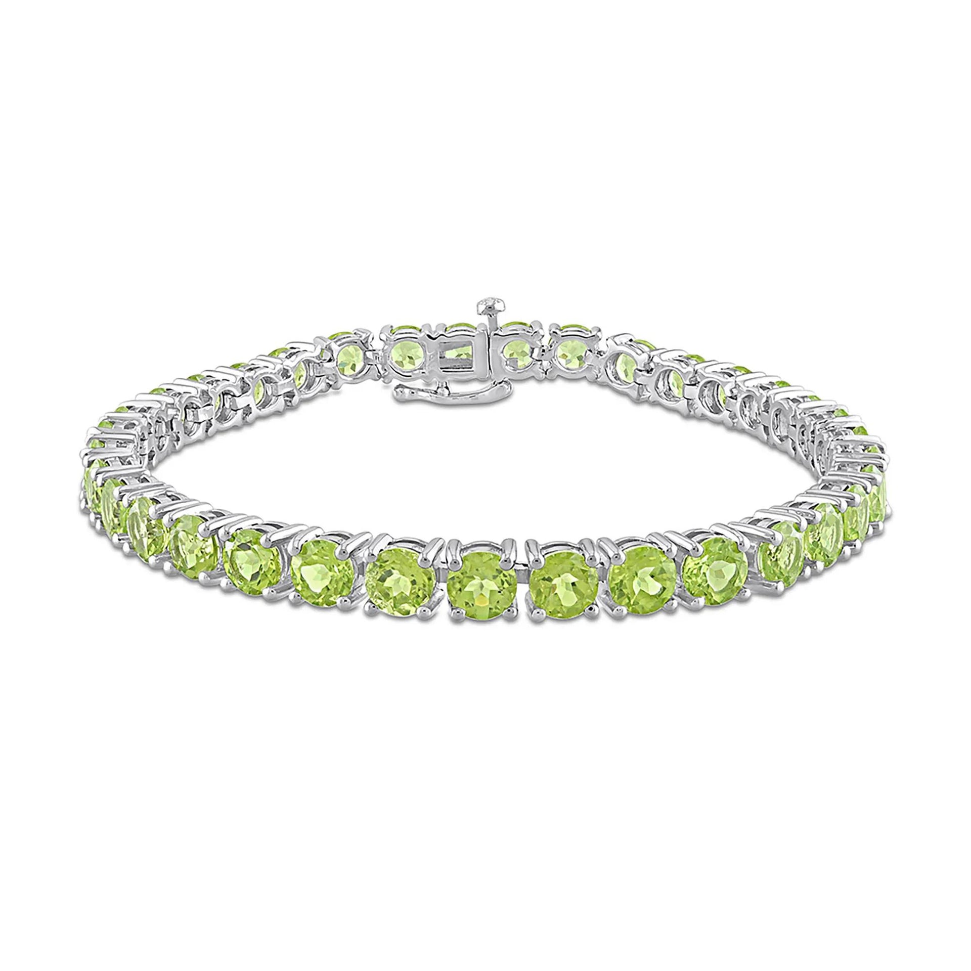 Peridot Bracelet .925 Sterling Silver White Size 5.40mm