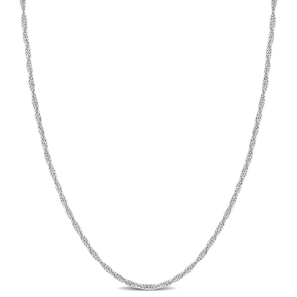 Platinum Singapore Chain Necklace White Size 22"
