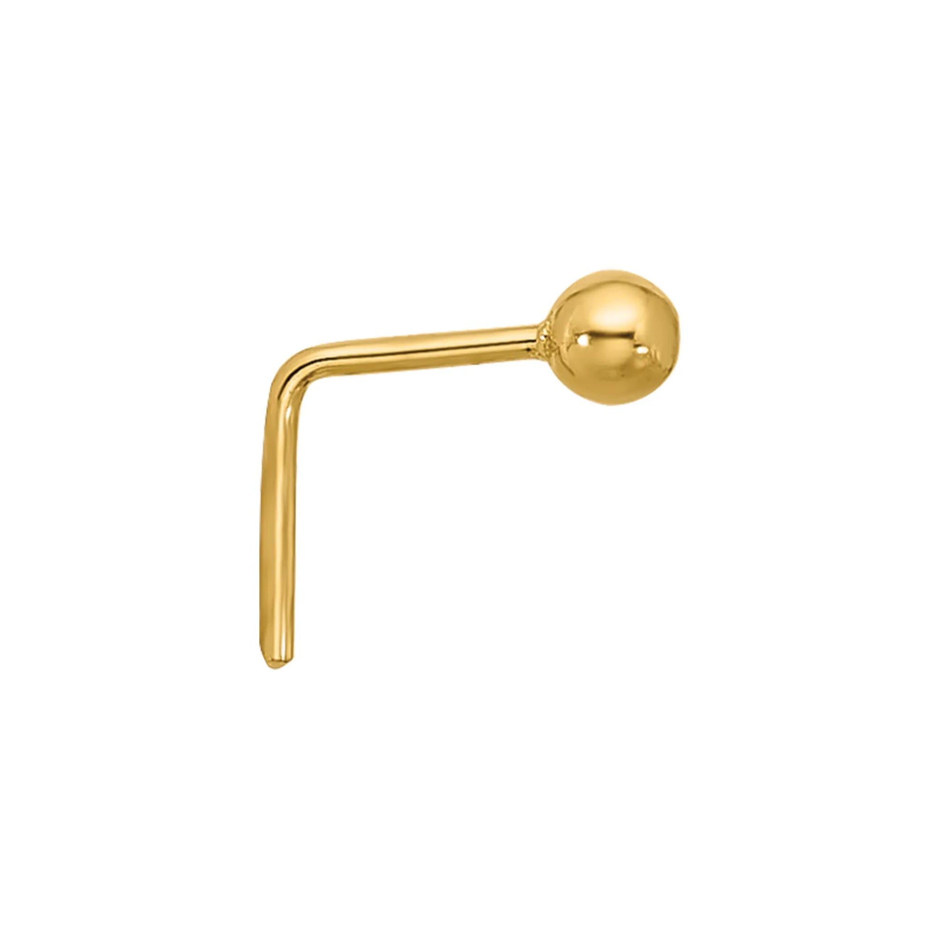 Polished Ball Nose Stud 22 Gauge Yellow Size 2.00mm