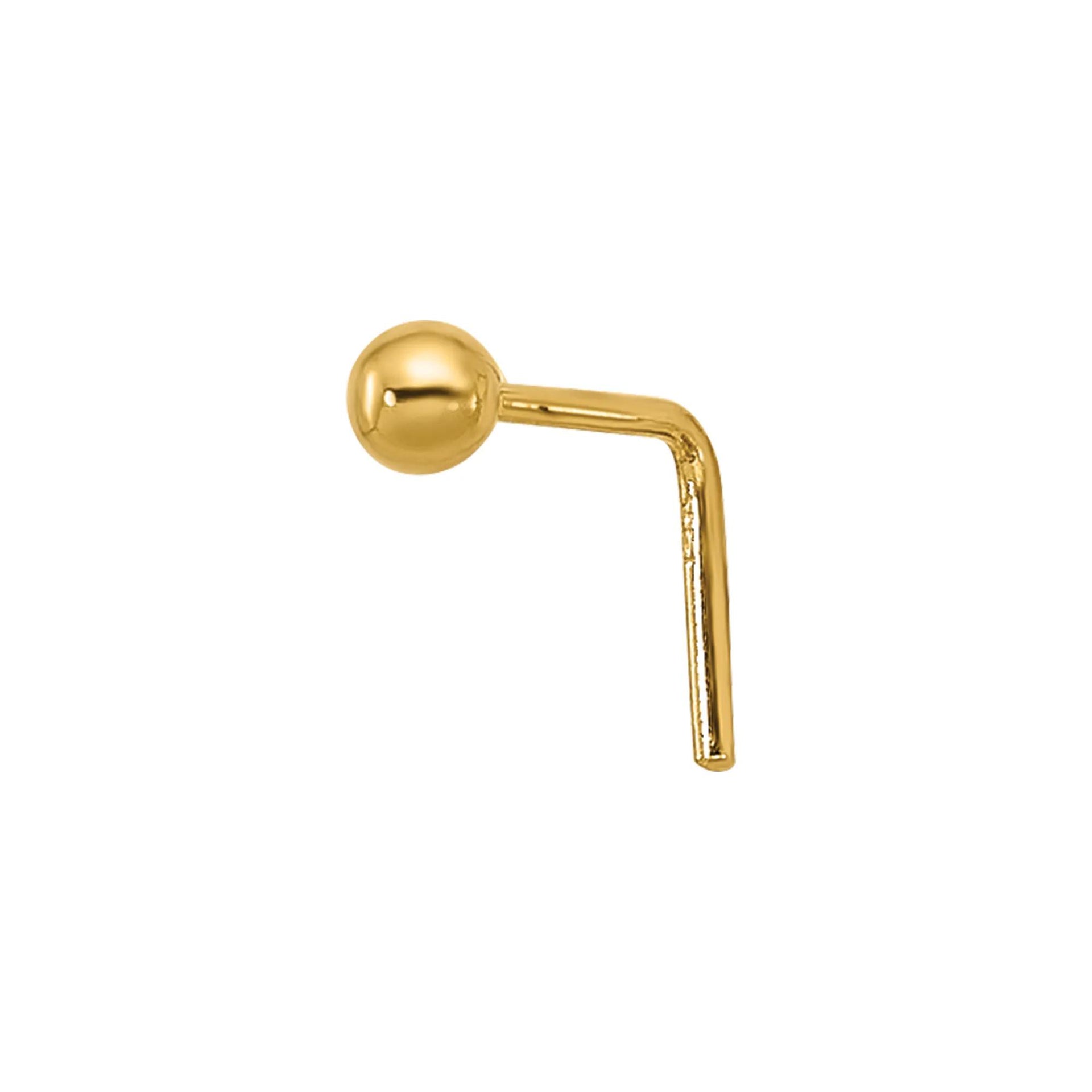 Polished Ball Nose Stud 22 Gauge Yellow Size 2.00mm