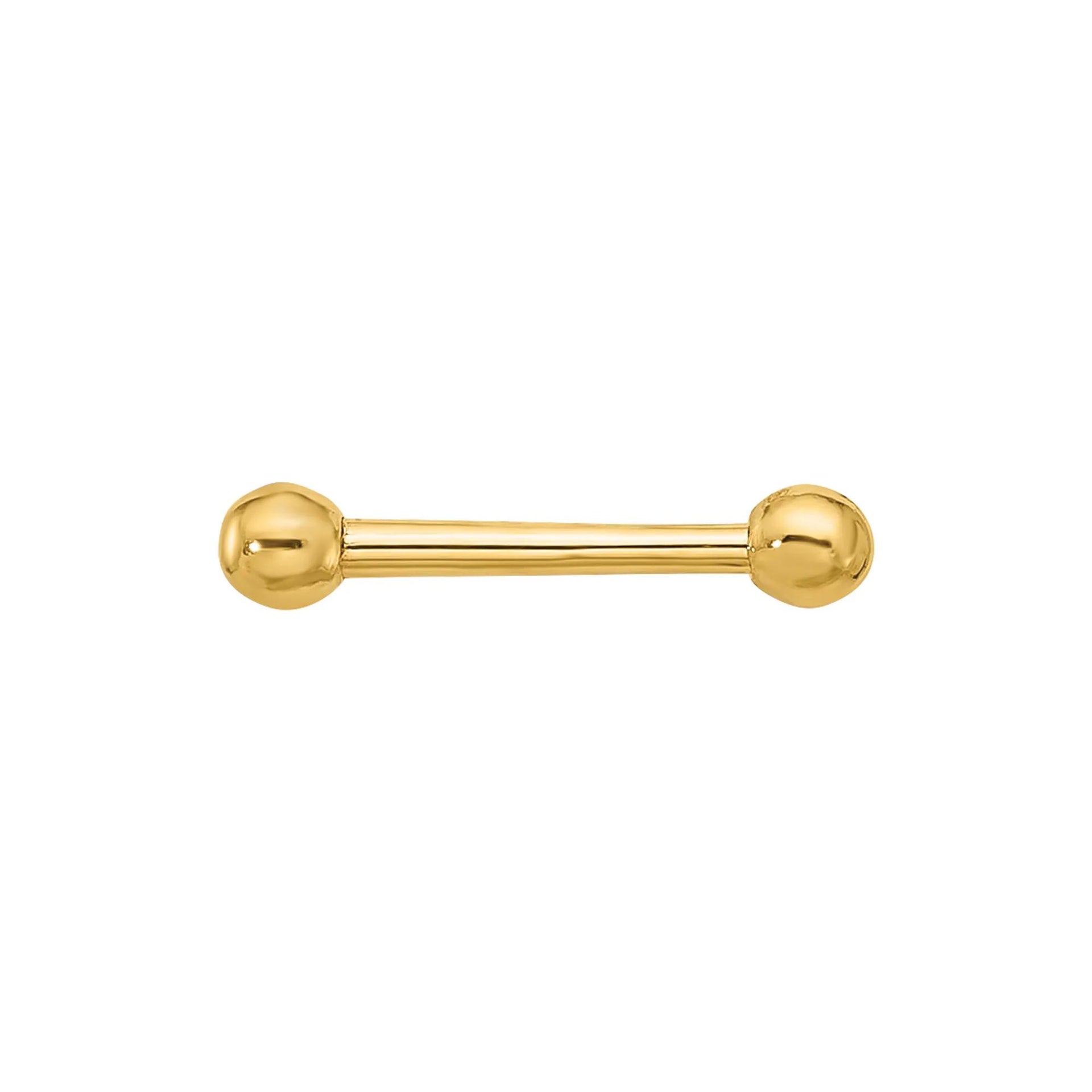 Polished Cartilage-Friendly Ball Bar Labret Stud 16 Gauge Yellow Size 2.50mm