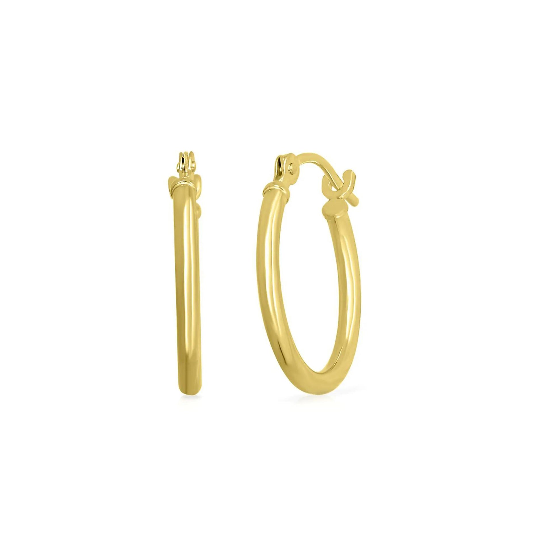 Polished Hoop Earrings 14K Yellow Gold Size 15.00mm