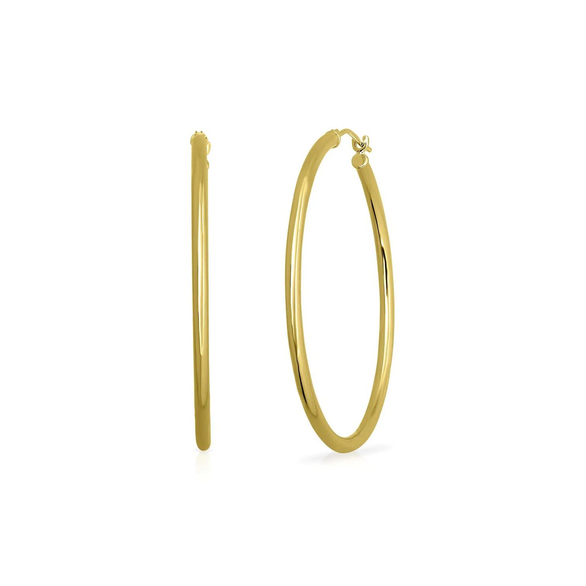 Hoop Earrings 14K Yellow Gold Size 40.00mm
