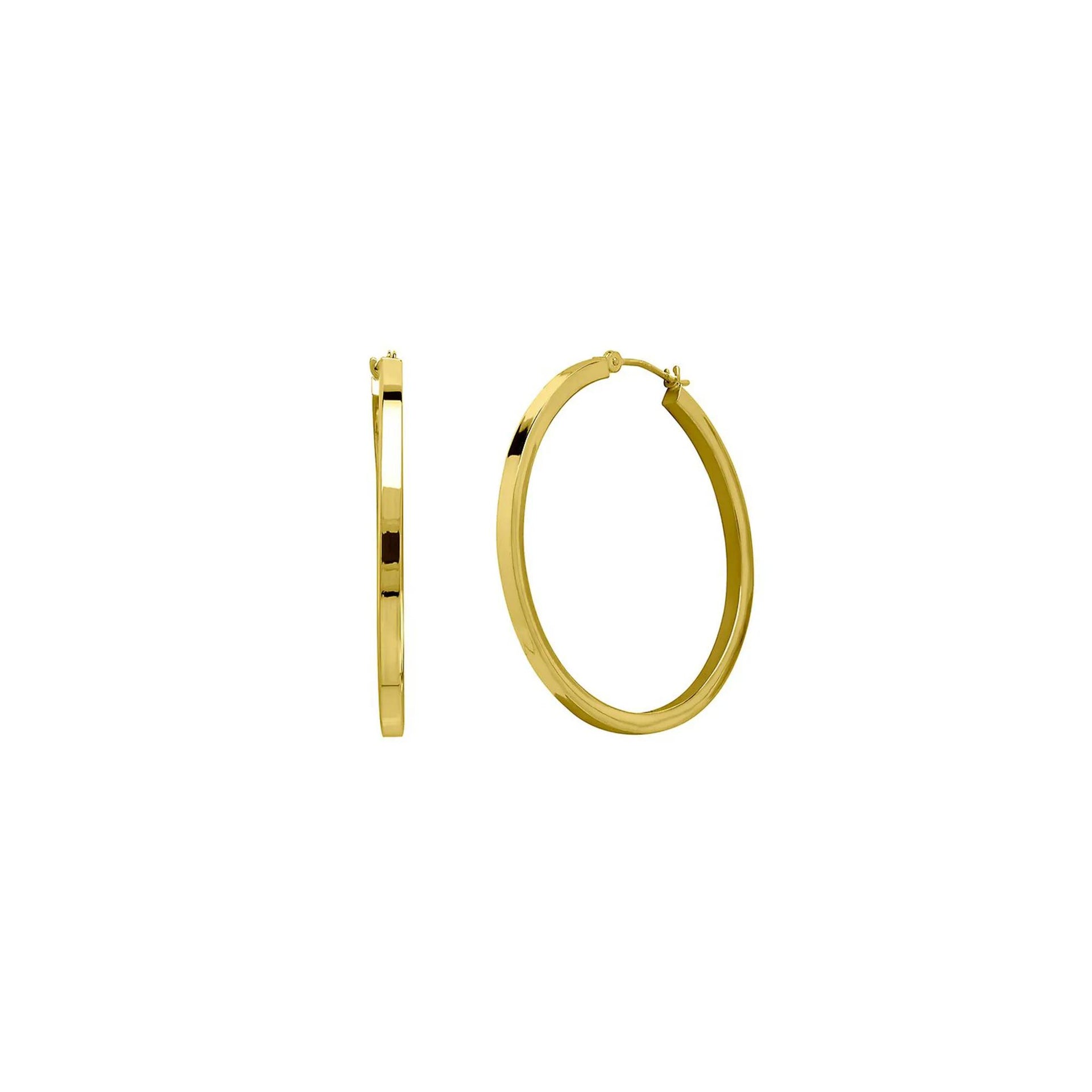 Polished Hoop Earrings 14K Yellow Gold Size 35.00mm