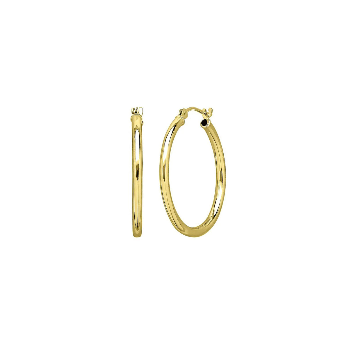 Polished Hoop Earrings 14K Yellow Gold Size 25.00mm