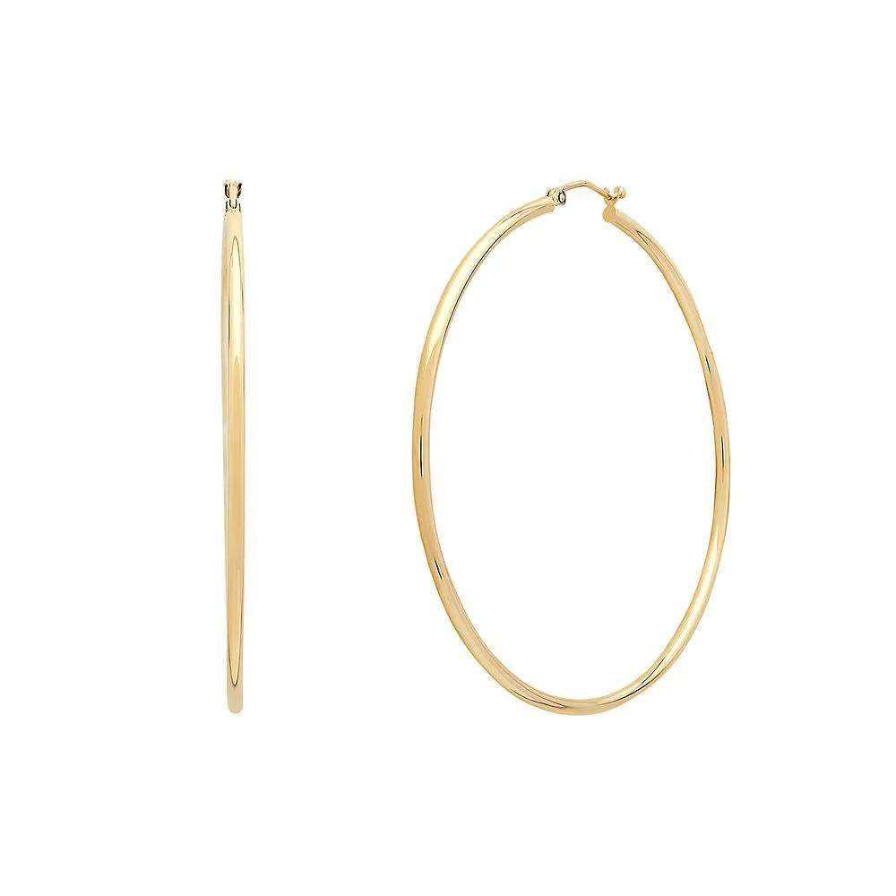 Hoop Earrings 14K Yellow Gold Size 60.00mm