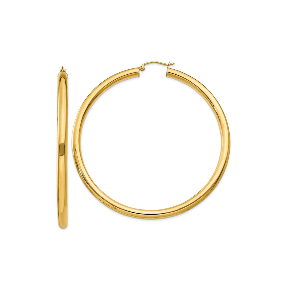 Polished Hoop Earrings 14K Yellow Gold Size 65.00mm