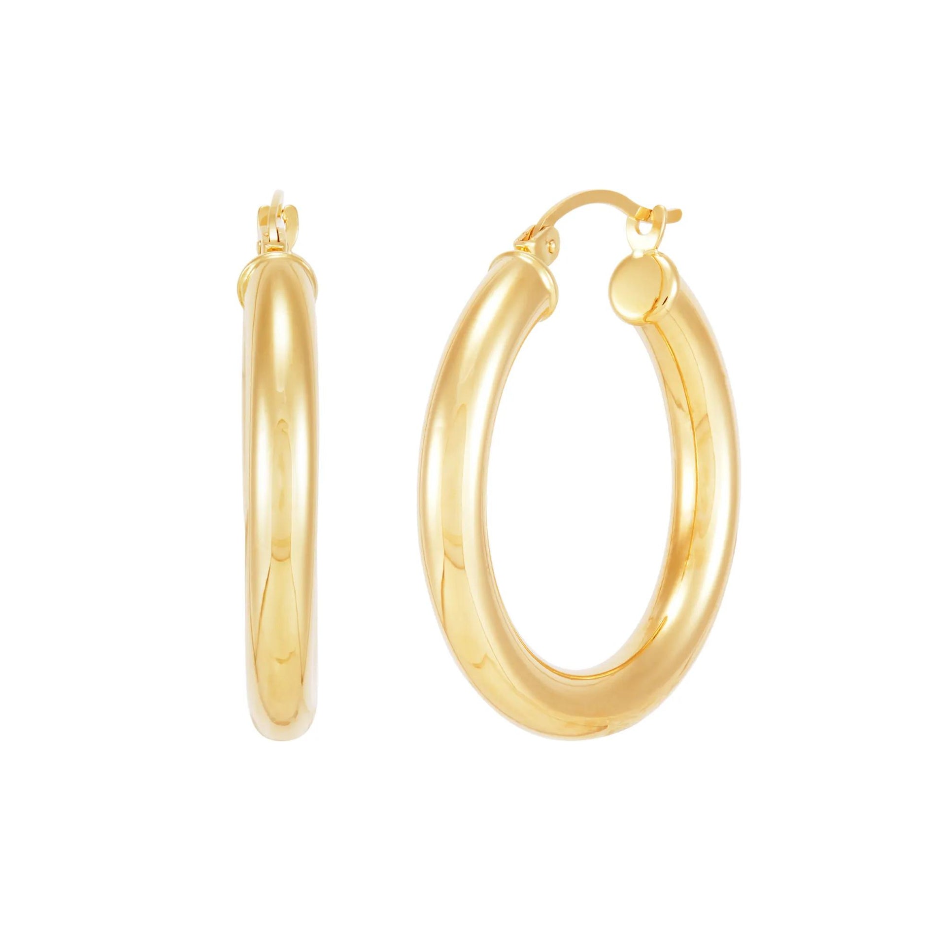 Polished Hoop Earrings 14K Yellow Gold Size 30.00mm