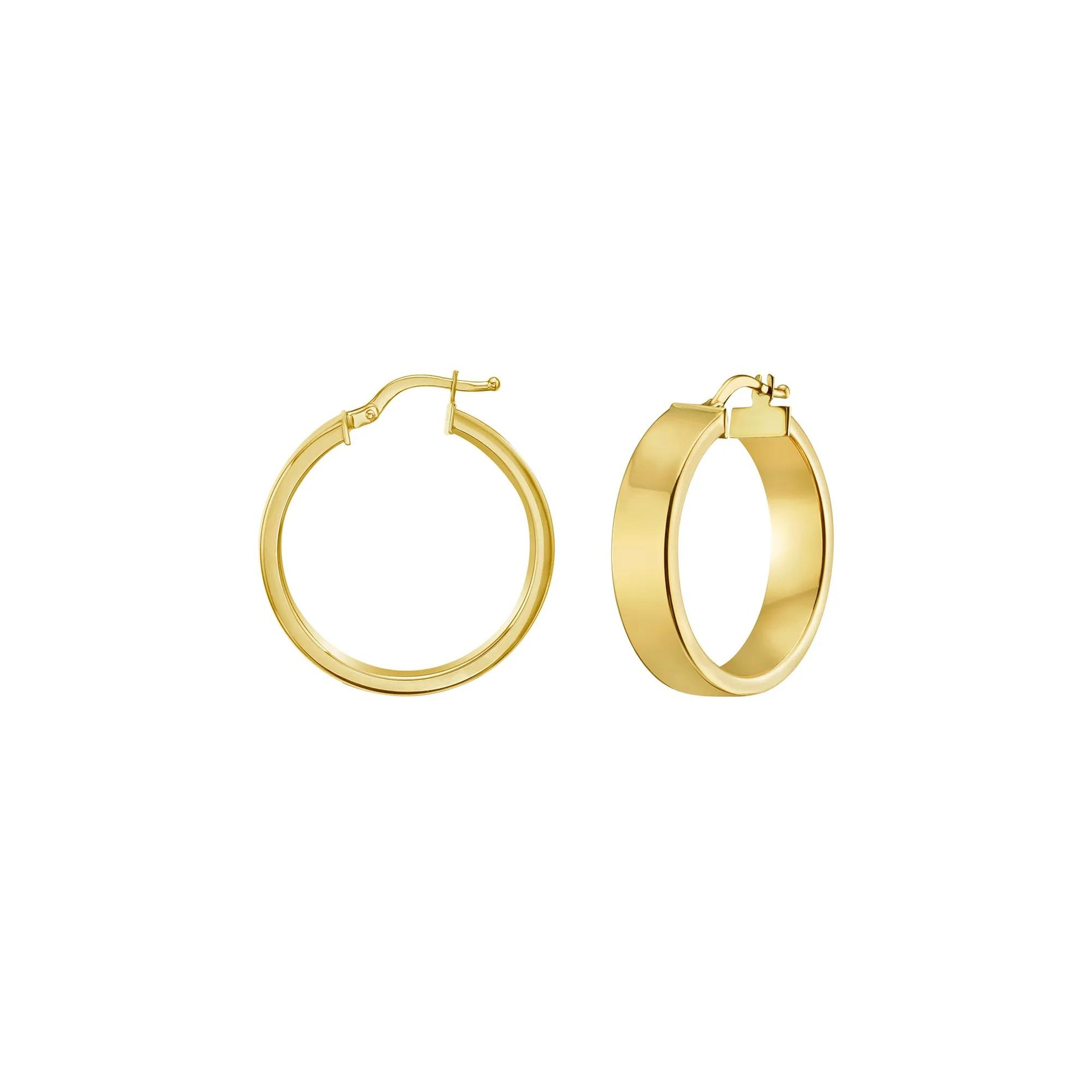 Polished Hoop Earrings 14K Yellow Gold Size 25.00mm