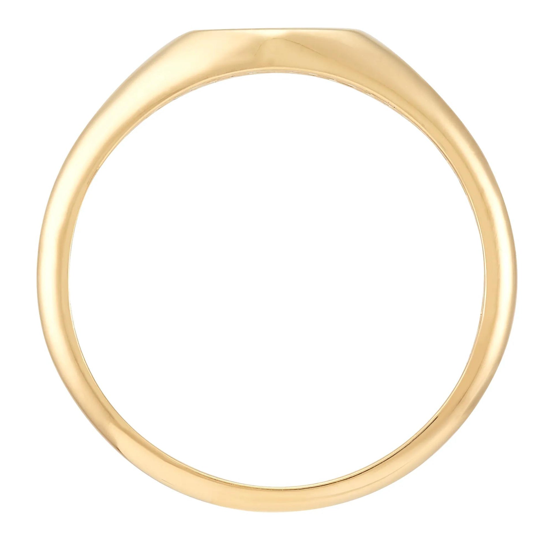 Polished Round Signet Ring 14K Yellow Gold Size 7