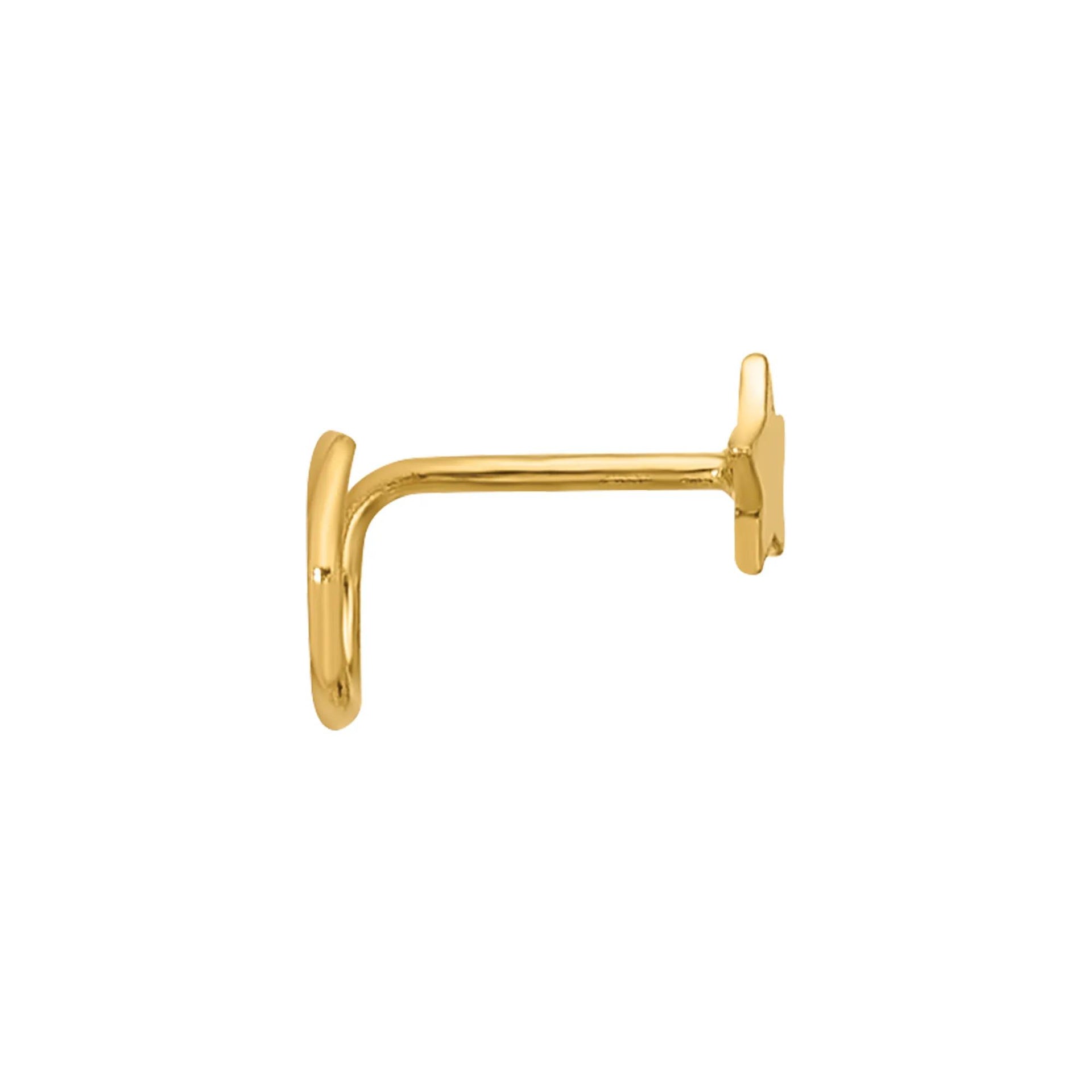 Polished Star Nose Ring 14K Yellow Gold 23 Gauge Size 3.20mm