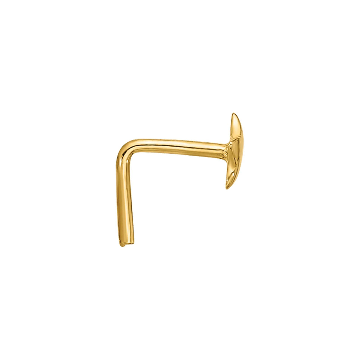 Polished Star Nose Stud 14K Yellow Gold 22 Gauge Size 3.00mm