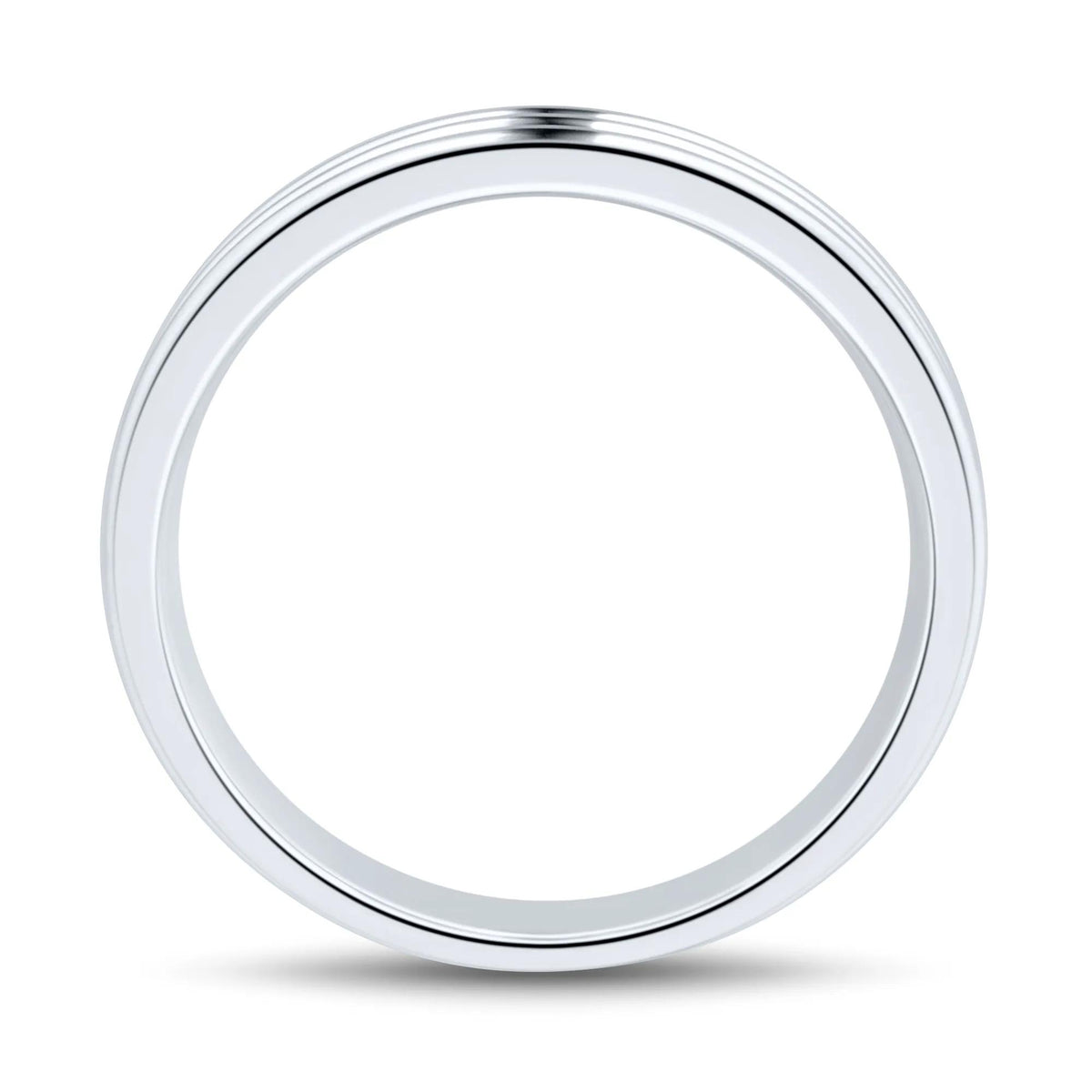 Polished Textured Wedding Band Ring 10K White Gold Size 8