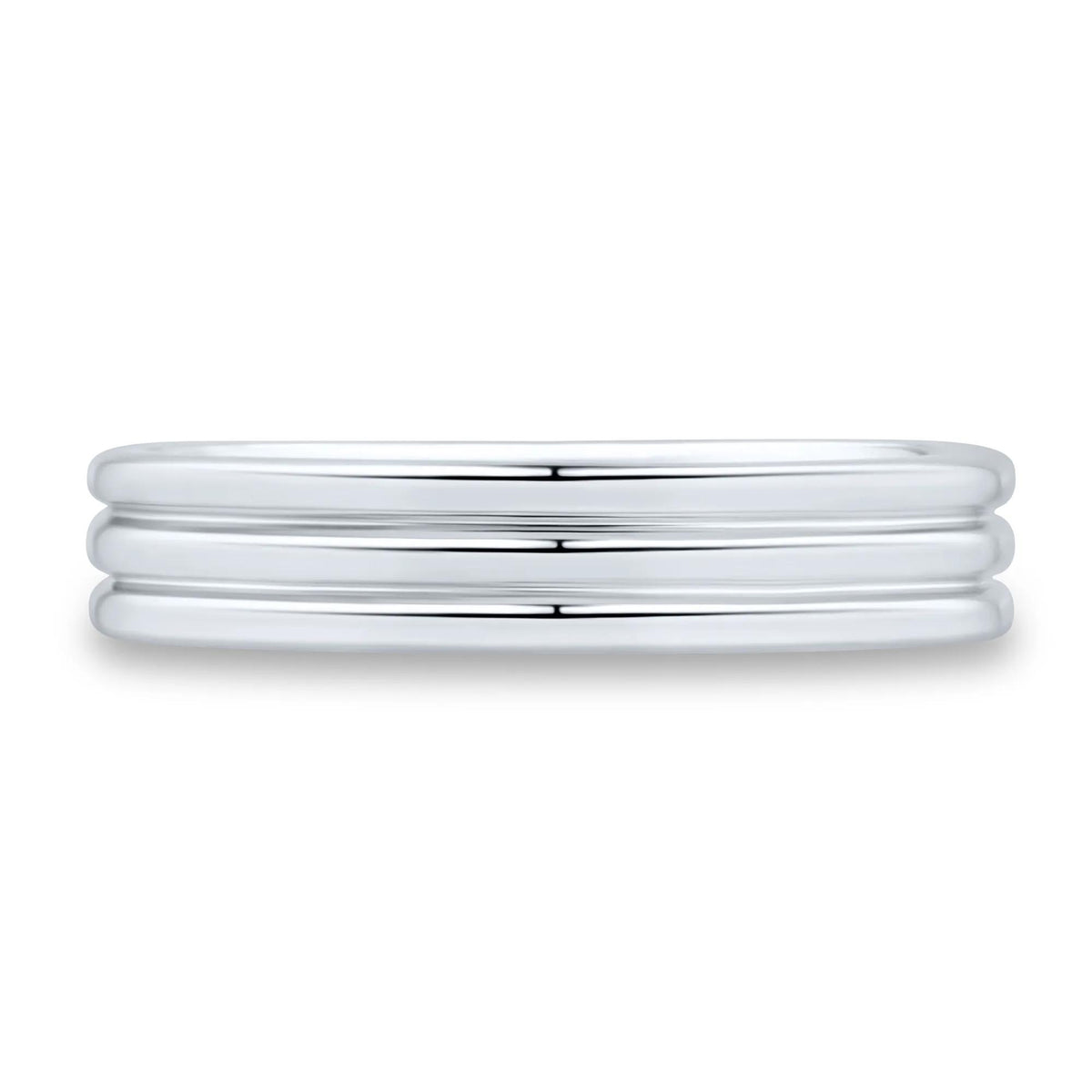 Polished Textured Wedding Band Ring 10K White Gold Size 8