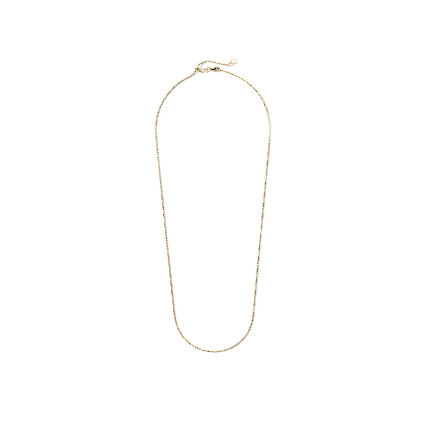 Adjustable Popcorn Chain 14K Yellow Gold Necklace Size 22"
