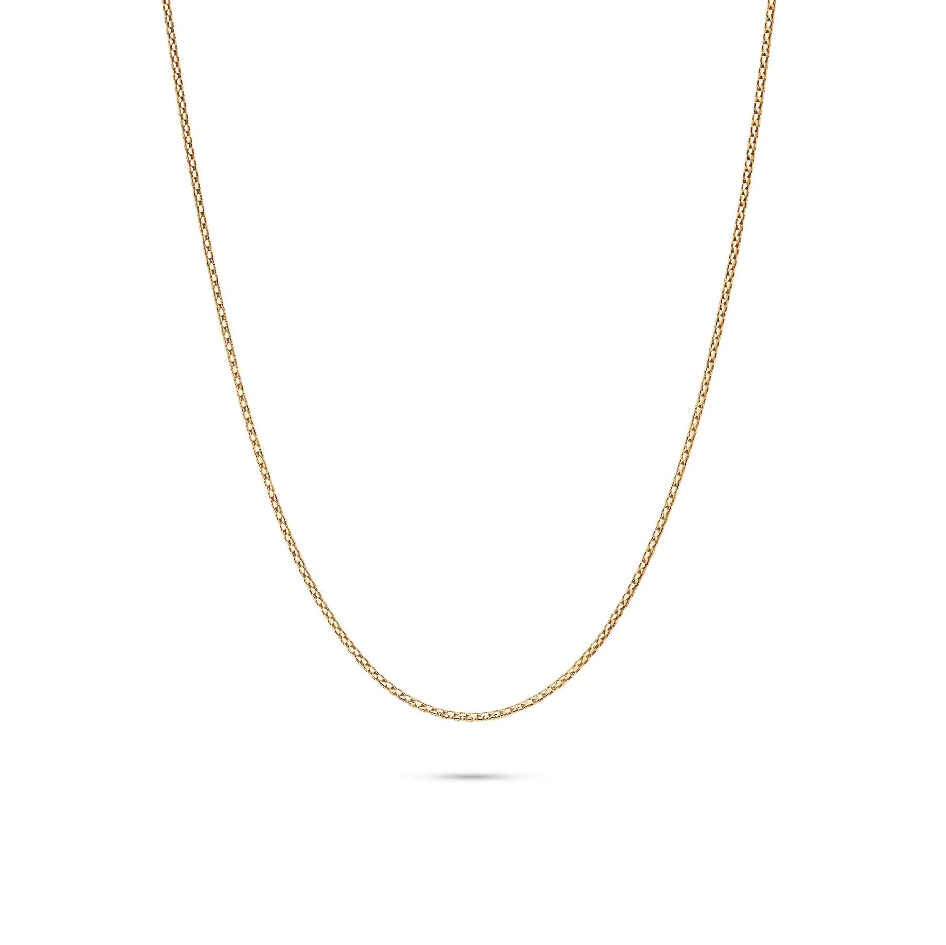 Adjustable Popcorn Chain 14K Yellow Gold Necklace Size 22"