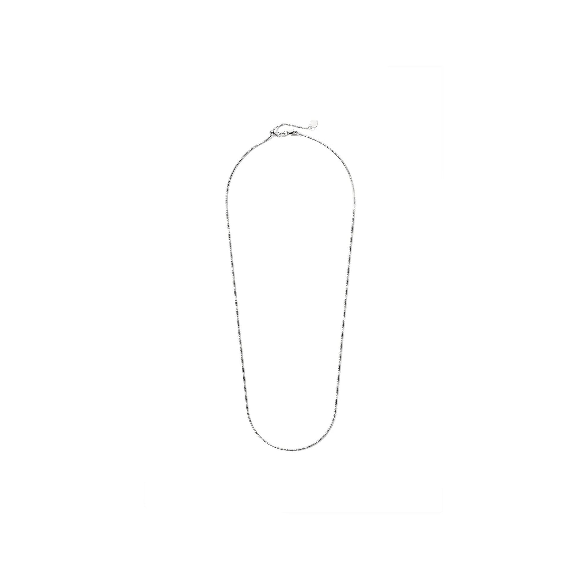 Adjustable Popcorn Chain 14K White Gold Necklace Size 22"