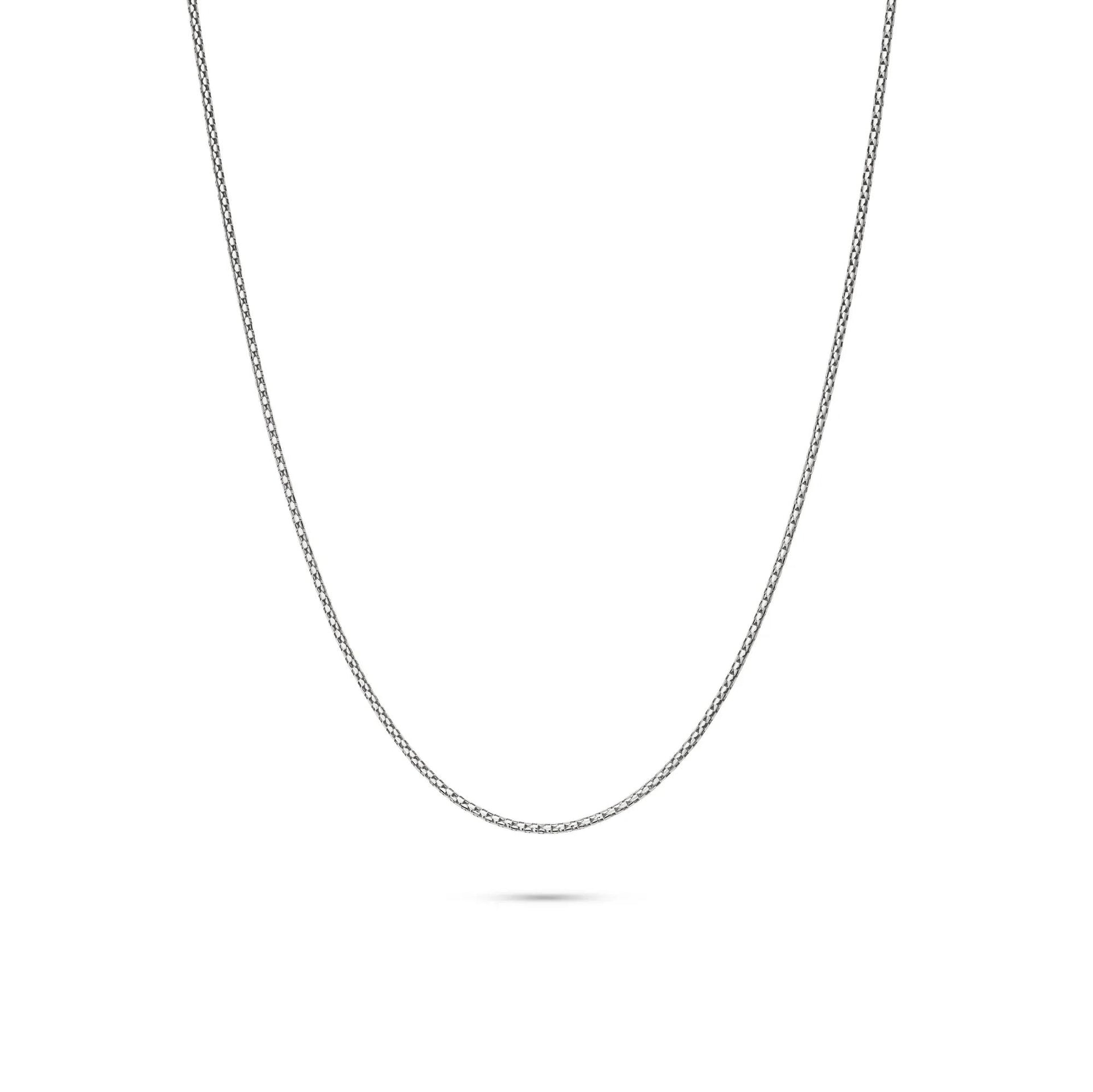 Adjustable Popcorn Chain 14K White Gold Necklace Size 22"