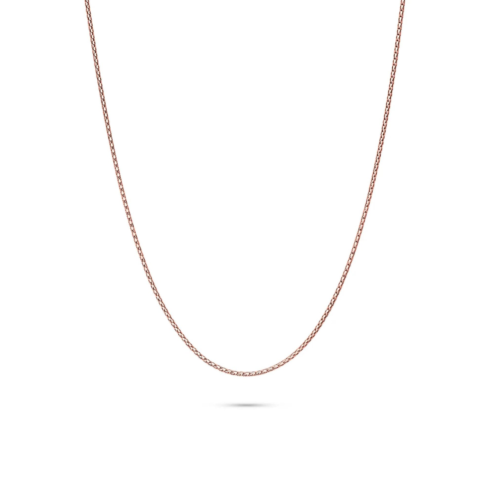 Popcorn Chain 14K Rose Gold Necklace Size 22"